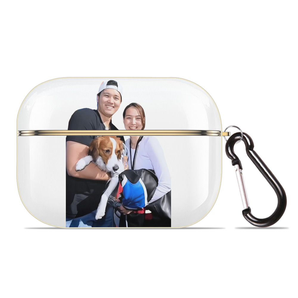  Luxury Gold AirPods Pro Case With Keychain, Flexible PC Material, Full Protection, Precise Cutouts, Anti-Fingerprint, Washable, Durable Design