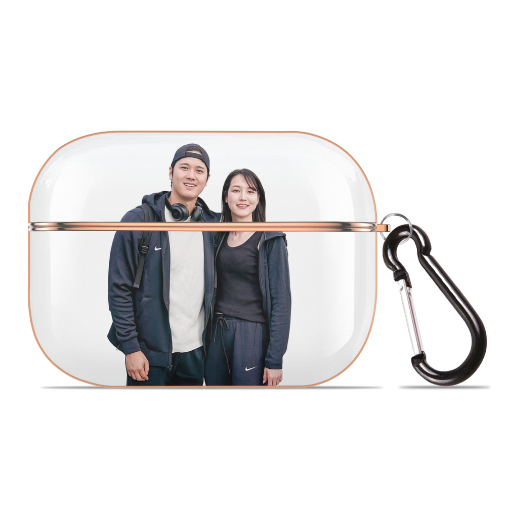  AirPods Pro Protective Case Rose Gold, Flexible PC Material, Precise Fit, Anti-Slip Cover, Full Protection, Fingerprint Resistant, Washable With Keychain