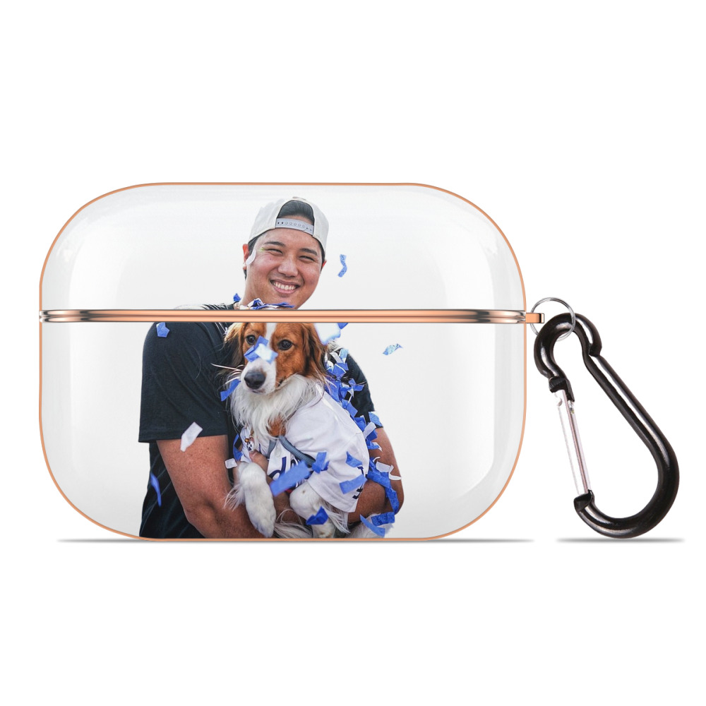  AirPods Pro Protective Case Rose Gold, Flexible PC Material, Precise Fit, Anti-Slip Cover, Full Protection, Fingerprint Resistant, Washable With Keychain