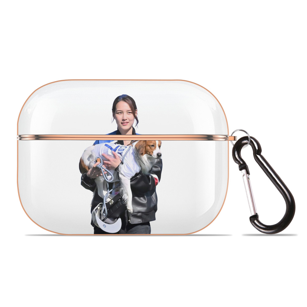  AirPods Pro Protective Case Rose Gold, Flexible PC Material, Precise Fit, Anti-Slip Cover, Full Protection, Fingerprint Resistant, Washable With Keychain