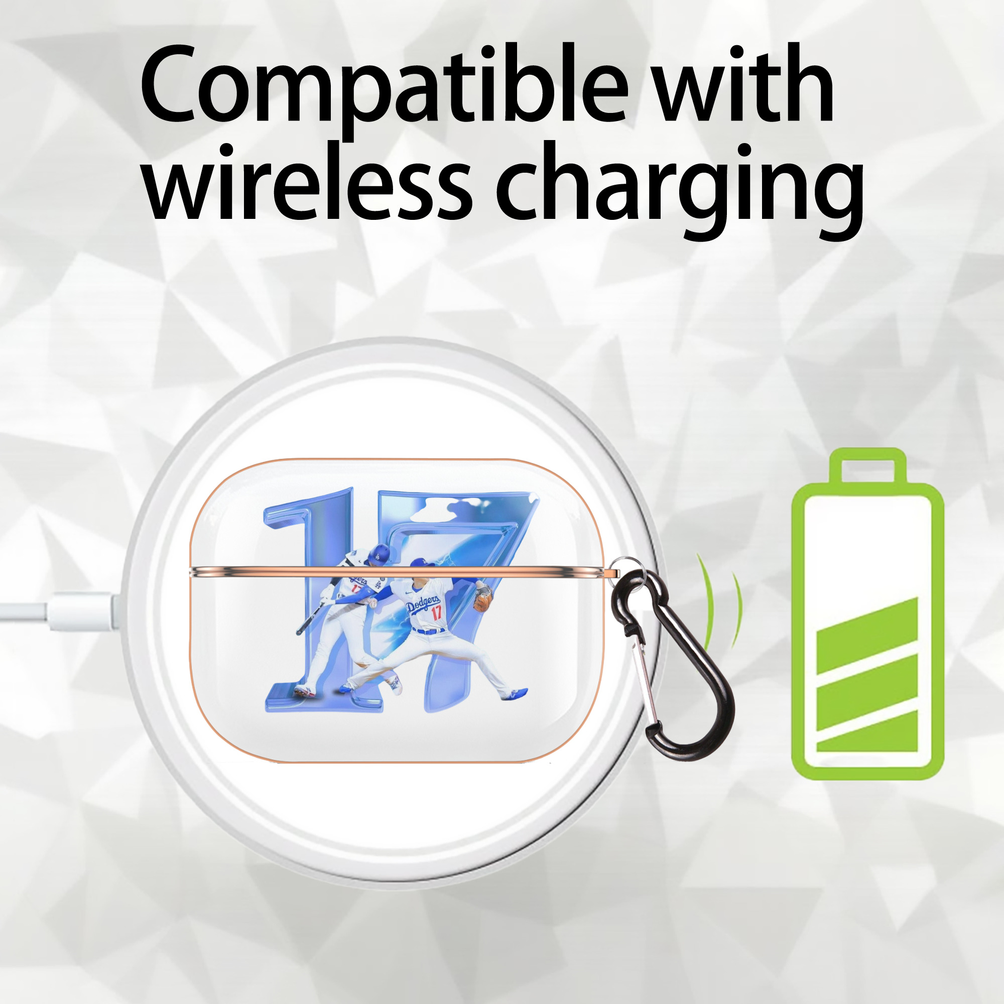  AirPods Pro Protective Case Rose Gold, Flexible PC Material, Precise Fit, Anti-Slip Cover, Full Protection, Fingerprint Resistant, Washable With Keychain