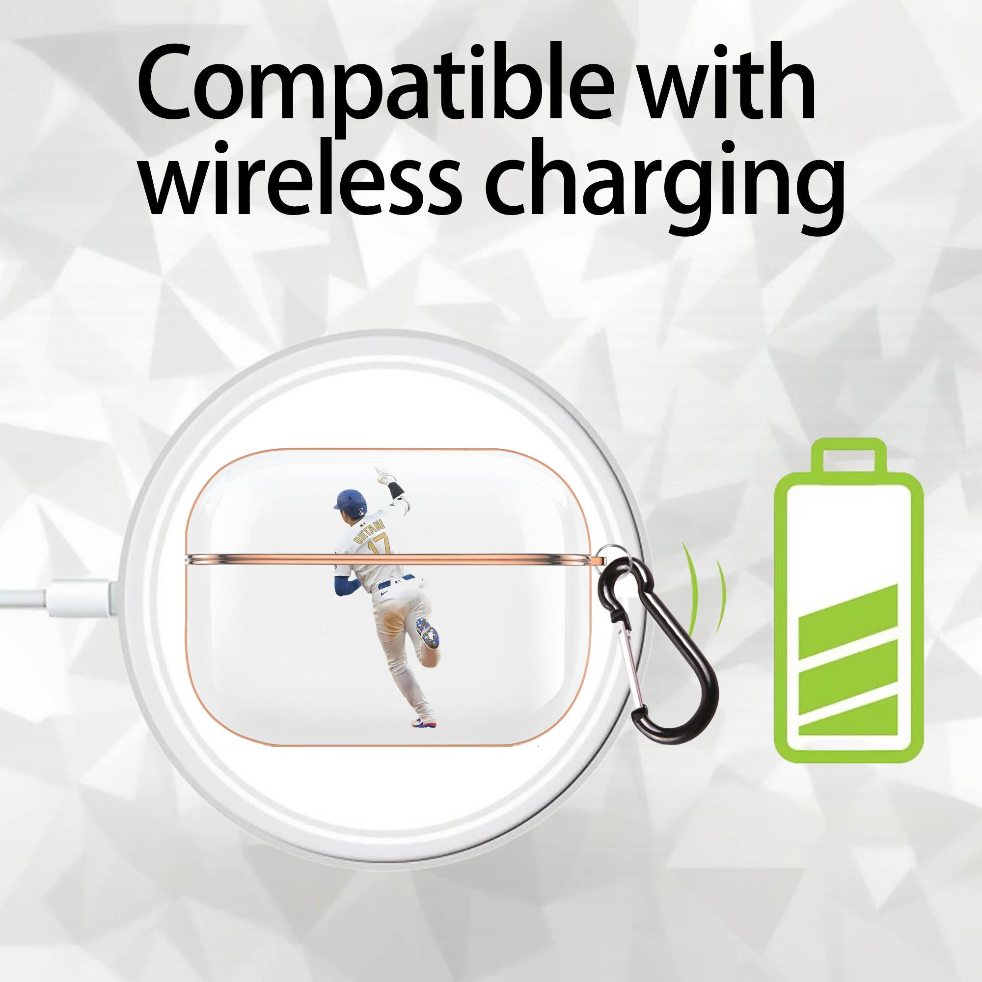  AirPods Pro Protective Case Rose Gold, Flexible PC Material, Precise Fit, Anti-Slip Cover, Full Protection, Fingerprint Resistant, Washable With Keychain