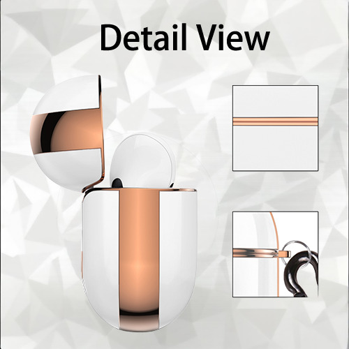  AirPods Pro Protective Case Rose Gold, Flexible PC Material, Precise Fit, Anti-Slip Cover, Full Protection, Fingerprint Resistant, Washable With Keychain