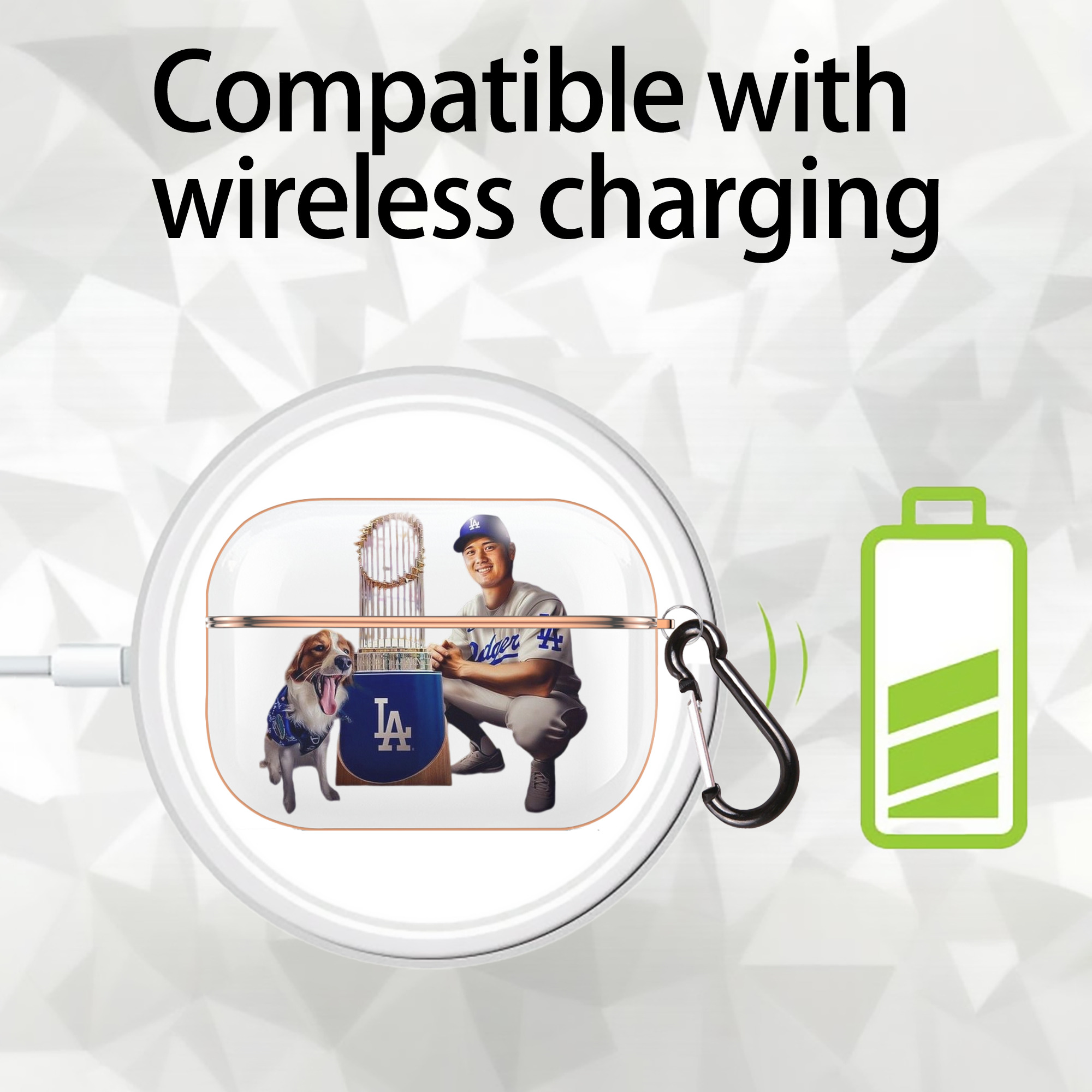  AirPods Pro Protective Case Rose Gold, Flexible PC Material, Precise Fit, Anti-Slip Cover, Full Protection, Fingerprint Resistant, Washable With Keychain