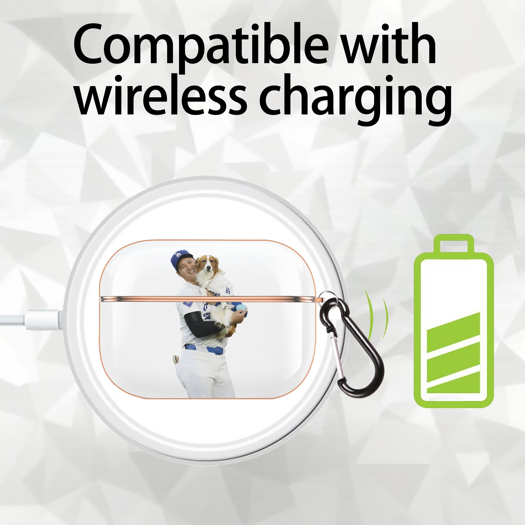  AirPods Pro Protective Case Rose Gold, Flexible PC Material, Precise Fit, Anti-Slip Cover, Full Protection, Fingerprint Resistant, Washable With Keychain