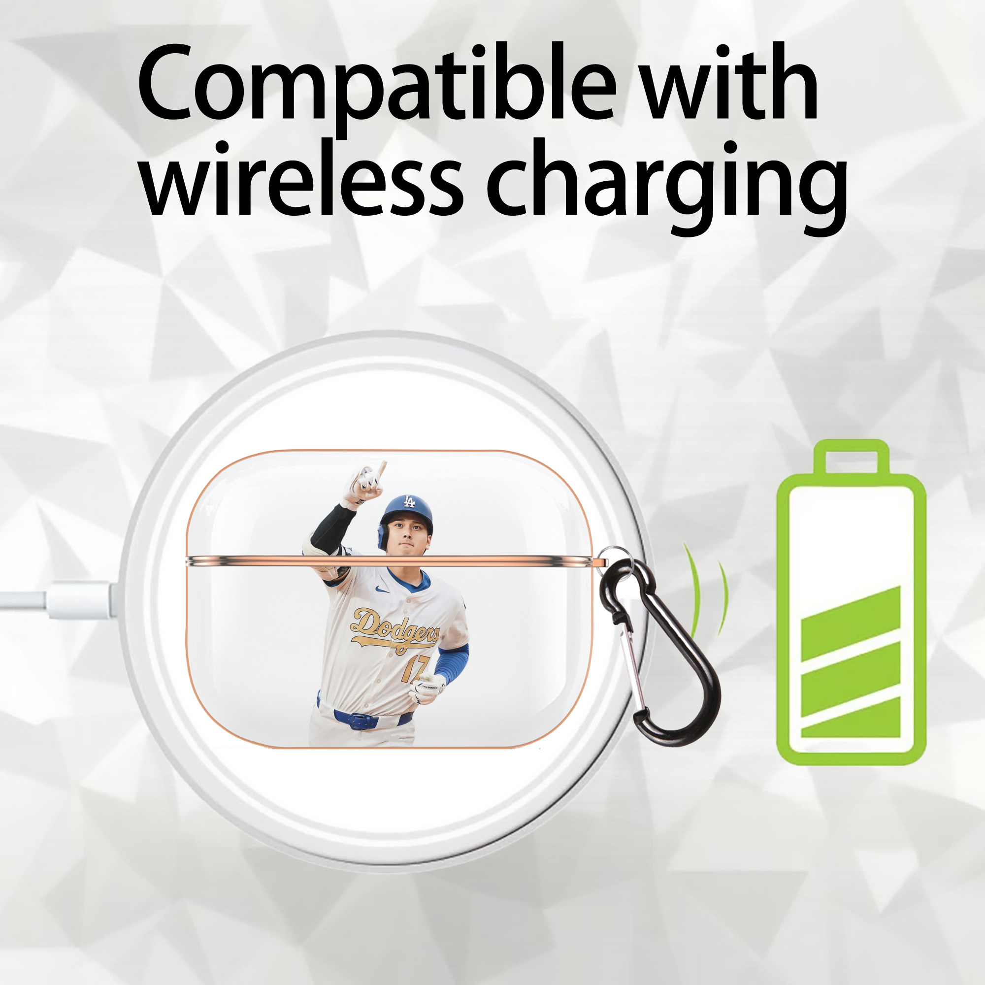  AirPods Pro Protective Case Rose Gold, Flexible PC Material, Precise Fit, Anti-Slip Cover, Full Protection, Fingerprint Resistant, Washable With Keychain