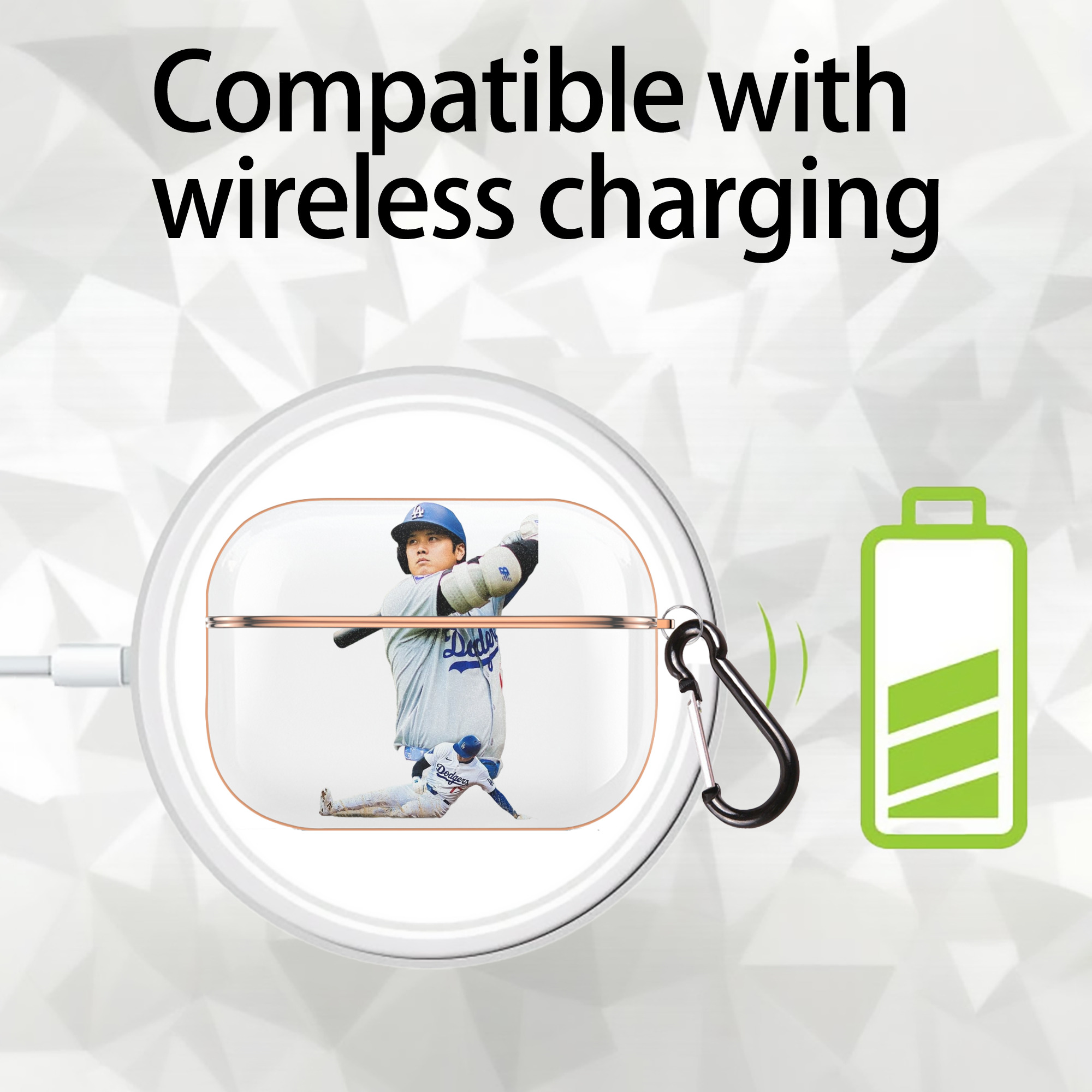  AirPods Pro Protective Case Rose Gold, Flexible PC Material, Precise Fit, Anti-Slip Cover, Full Protection, Fingerprint Resistant, Washable With Keychain