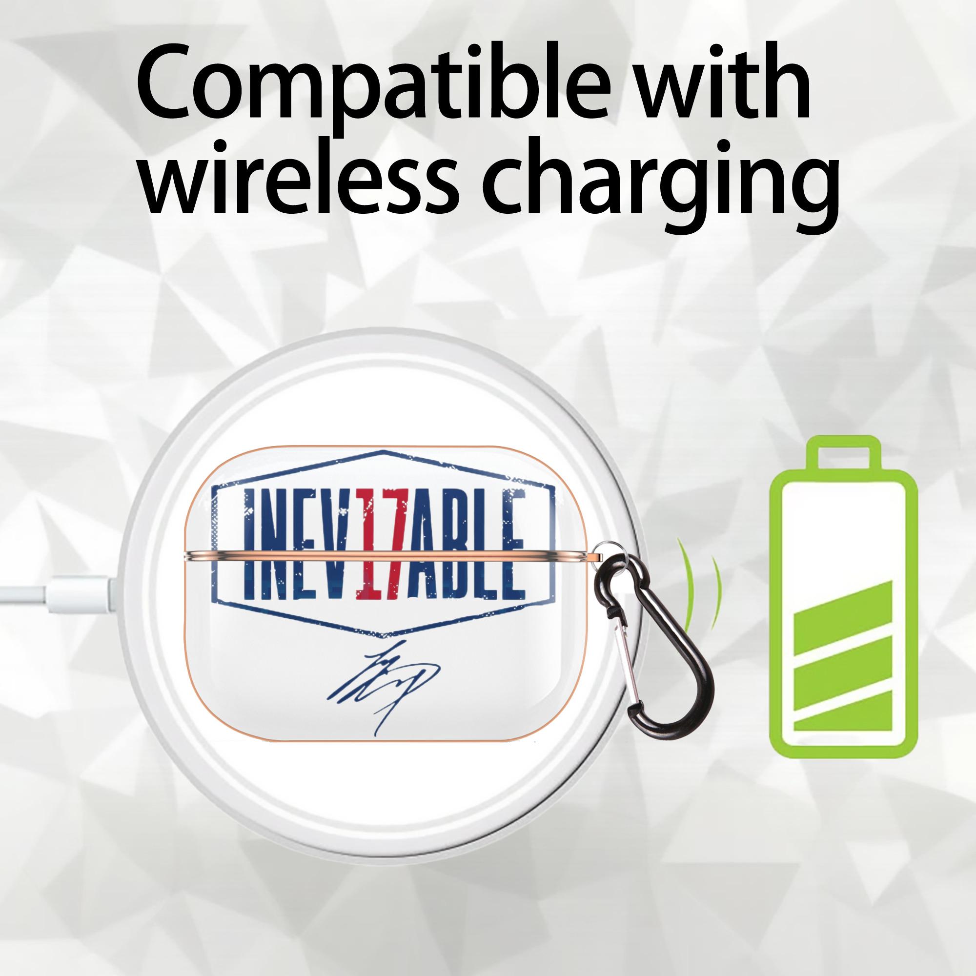  AirPods Pro Protective Case Rose Gold, Flexible PC Material, Precise Fit, Anti-Slip Cover, Full Protection, Fingerprint Resistant, Washable With Keychain