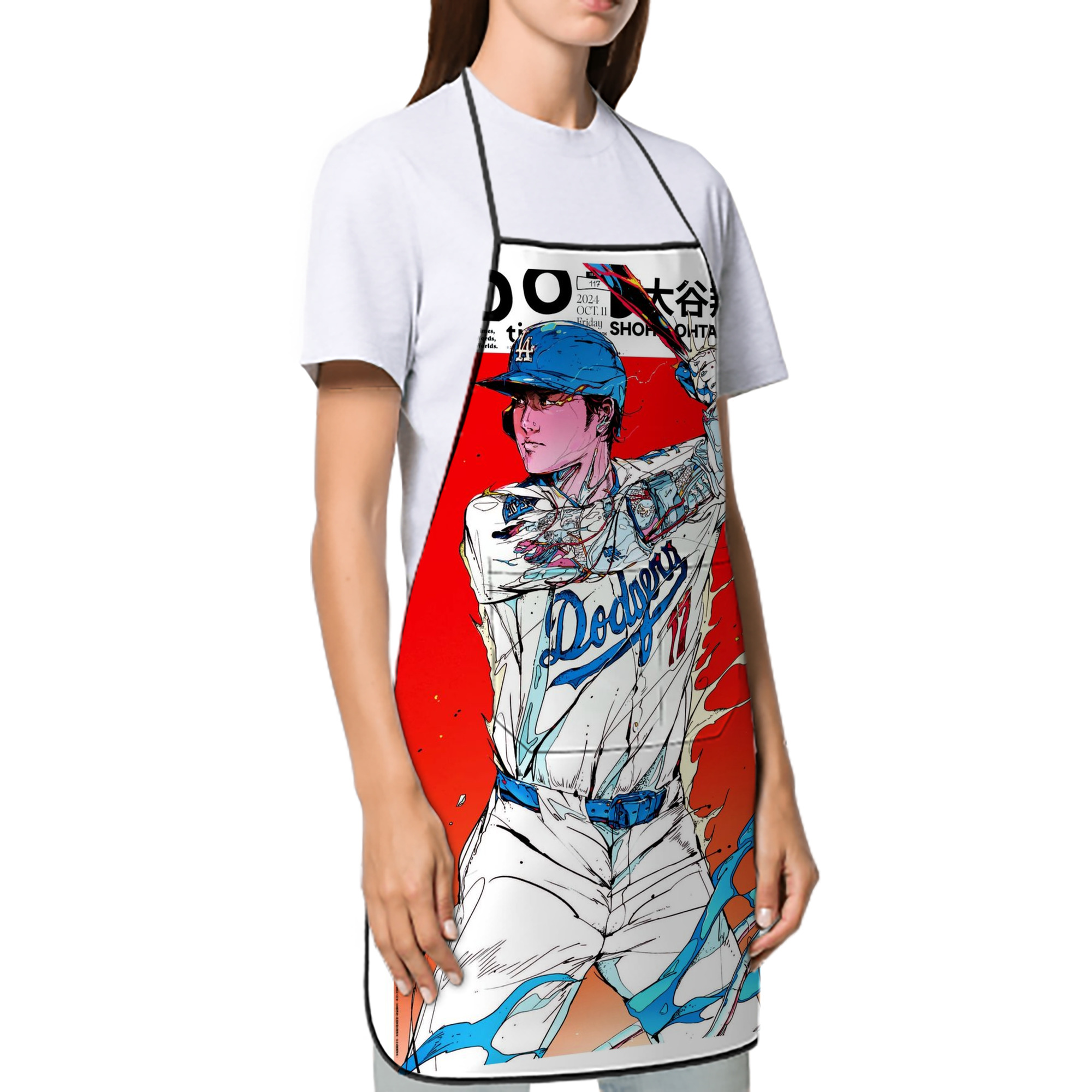  Stain-Resistant Polyester Apron With Pocket – Full Print, Waterproof, Anti-Wrinkle, Anti-Pilling – Ideal For Kitchen, BBQ, Restaurant, Salon & More