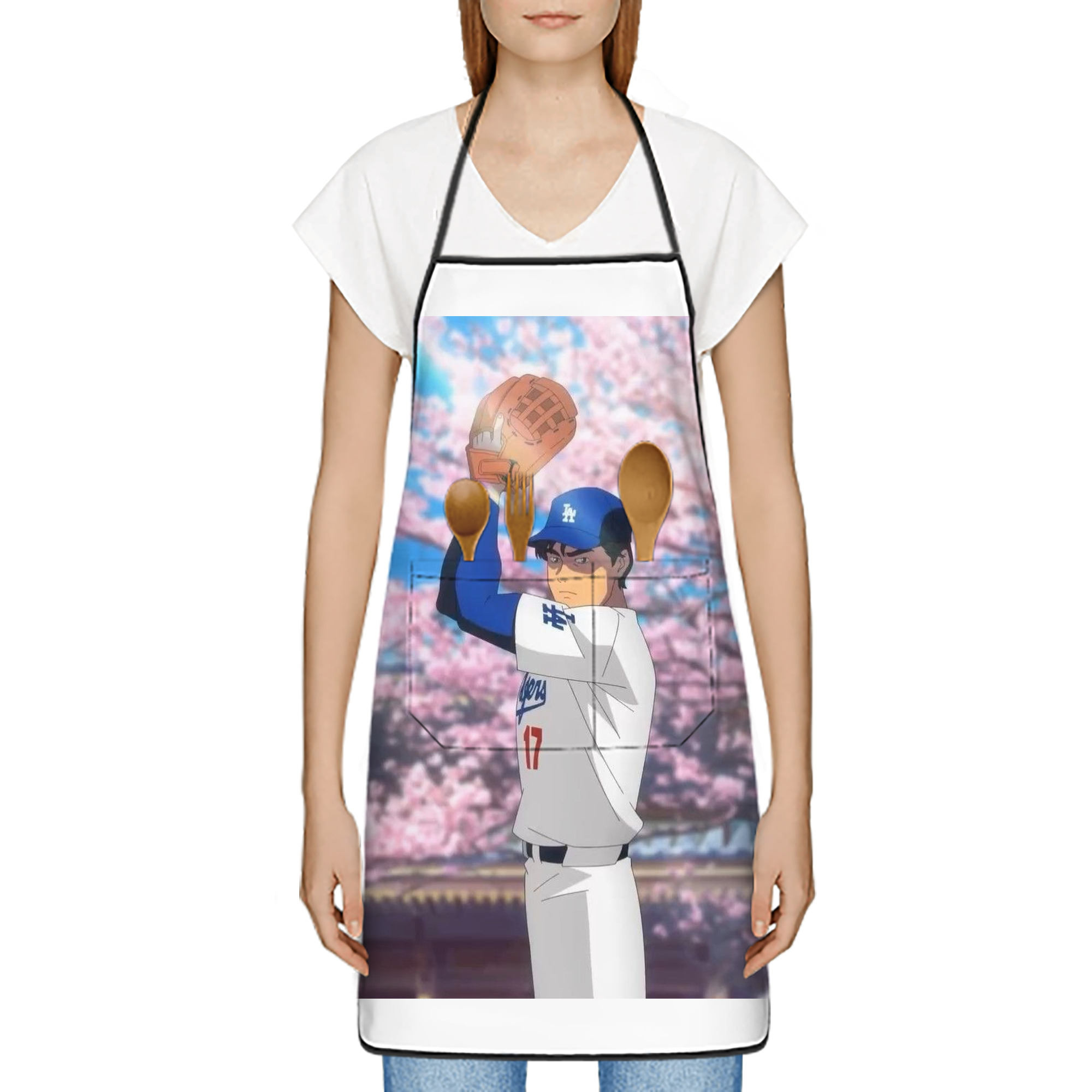  Stain-Resistant Polyester Apron With Pocket – Full Print, Waterproof, Anti-Wrinkle, Anti-Pilling – Ideal For Kitchen, BBQ, Restaurant, Salon & More