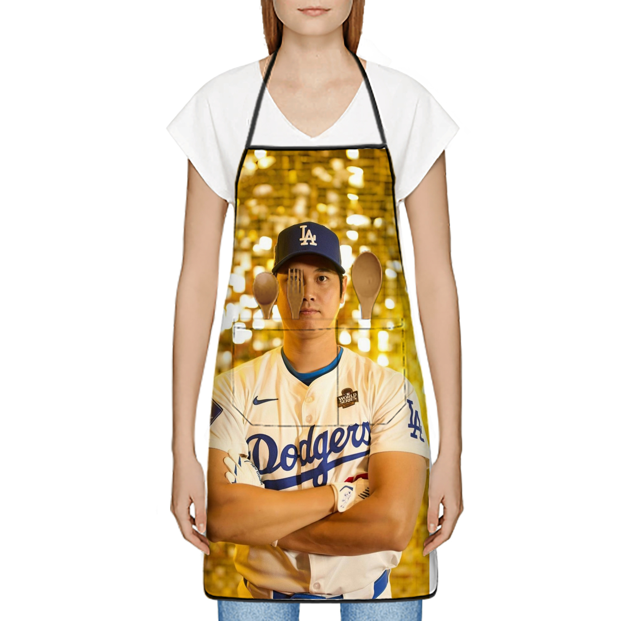  Stain-Resistant Polyester Apron With Pocket – Full Print, Waterproof, Anti-Wrinkle, Anti-Pilling – Ideal For Kitchen, BBQ, Restaurant, Salon & More