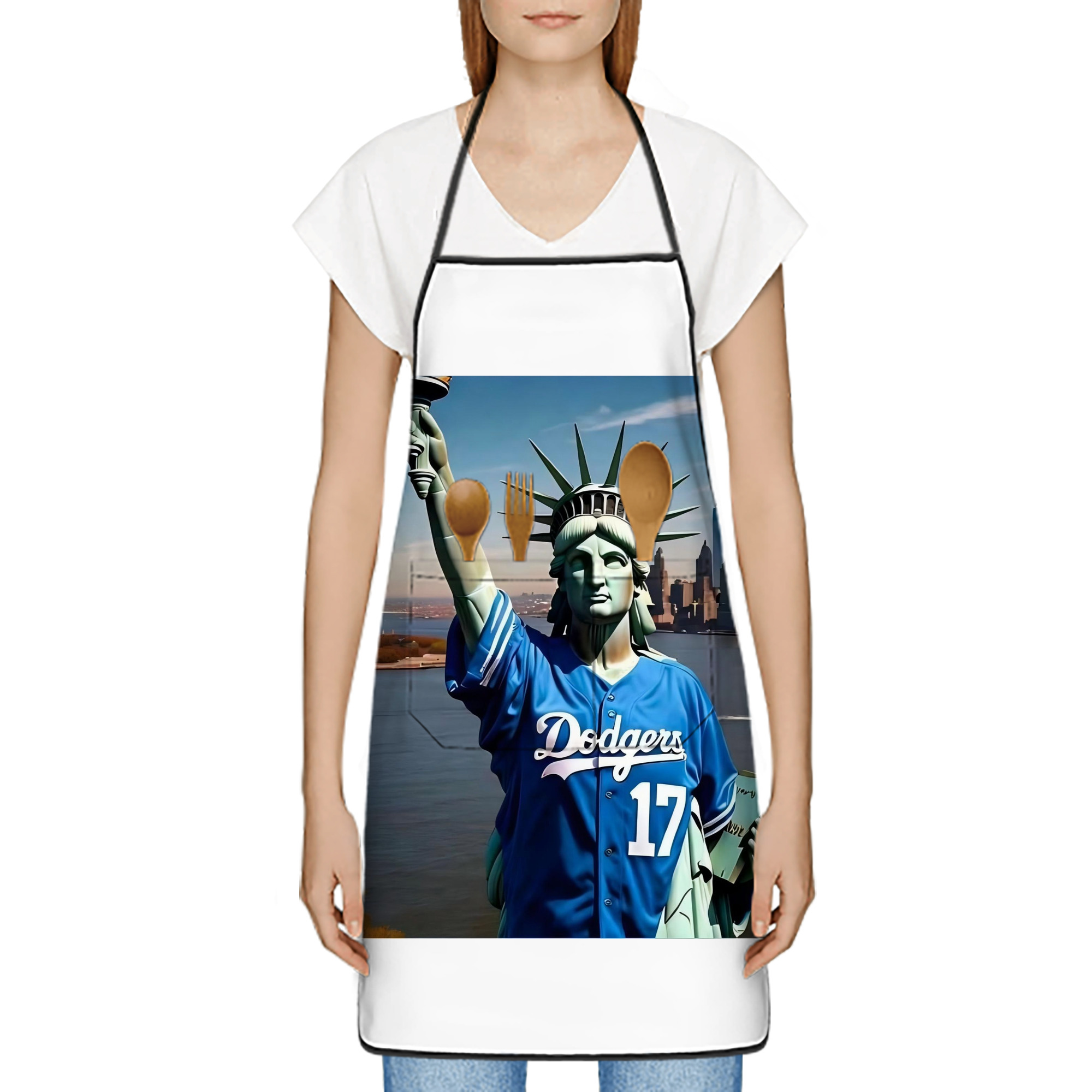  Stain-Resistant Polyester Apron With Pocket – Full Print, Waterproof, Anti-Wrinkle, Anti-Pilling – Ideal For Kitchen, BBQ, Restaurant, Salon & More