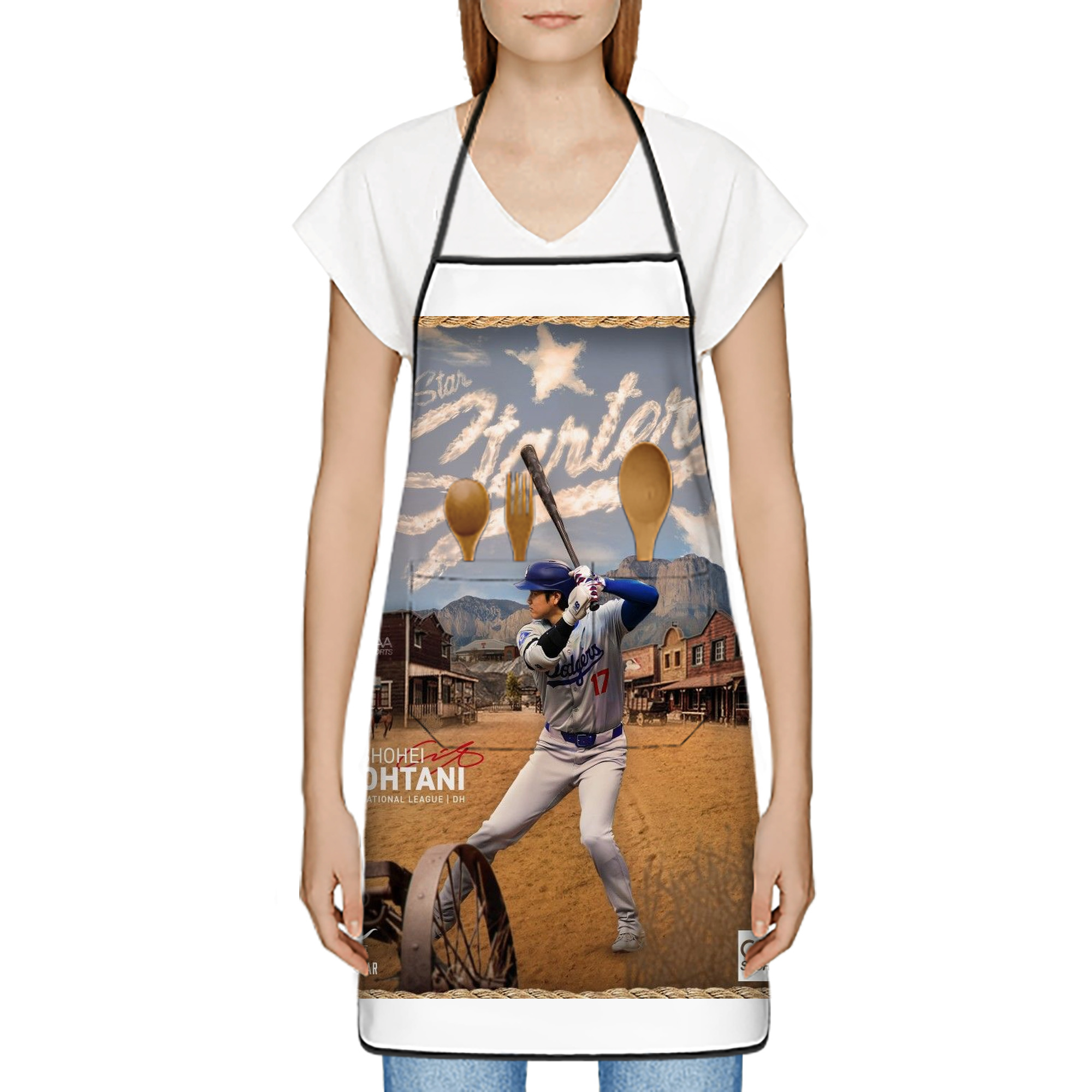  Stain-Resistant Polyester Apron With Pocket – Full Print, Waterproof, Anti-Wrinkle, Anti-Pilling – Ideal For Kitchen, BBQ, Restaurant, Salon & More