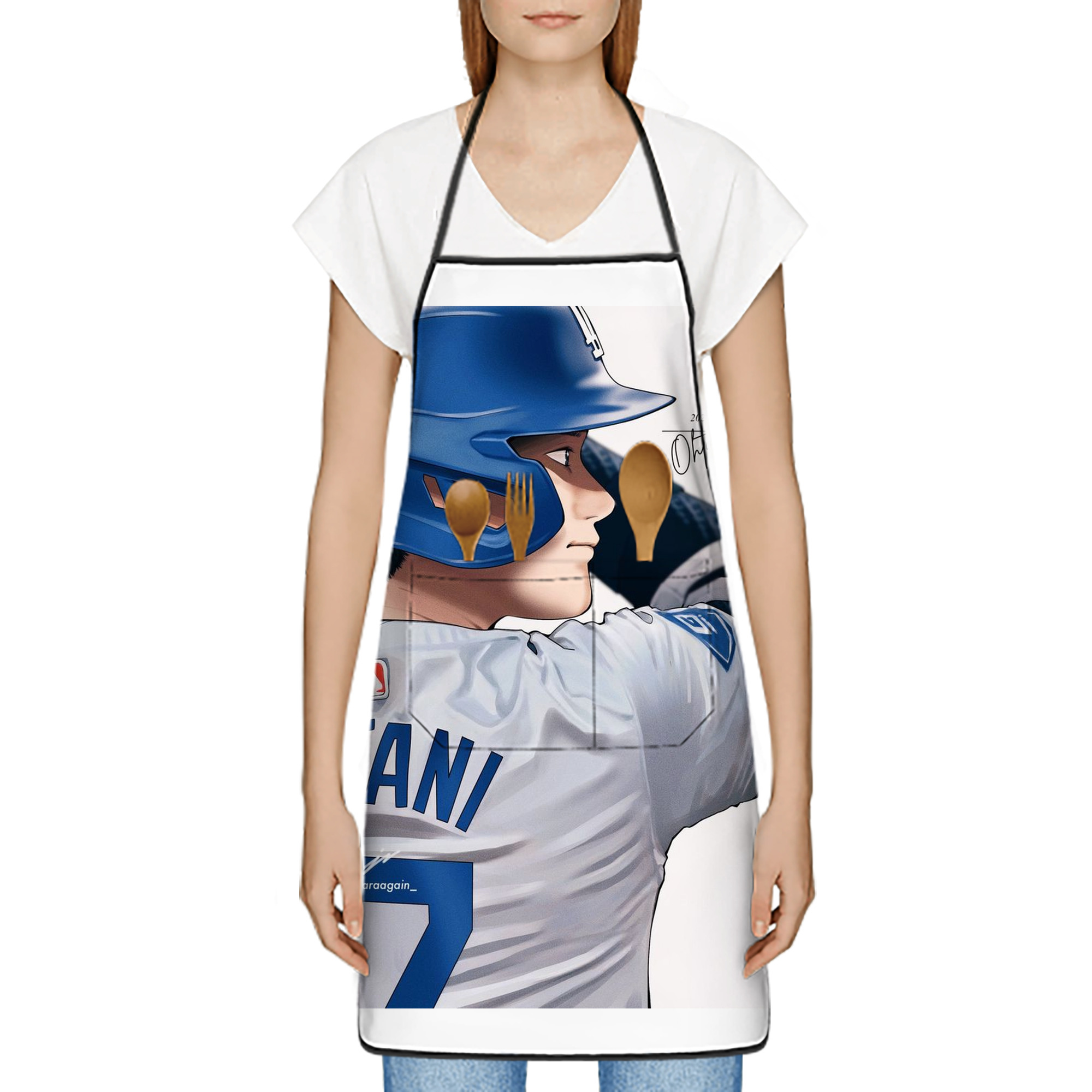  Stain-Resistant Polyester Apron With Pocket – Full Print, Waterproof, Anti-Wrinkle, Anti-Pilling – Ideal For Kitchen, BBQ, Restaurant, Salon & More