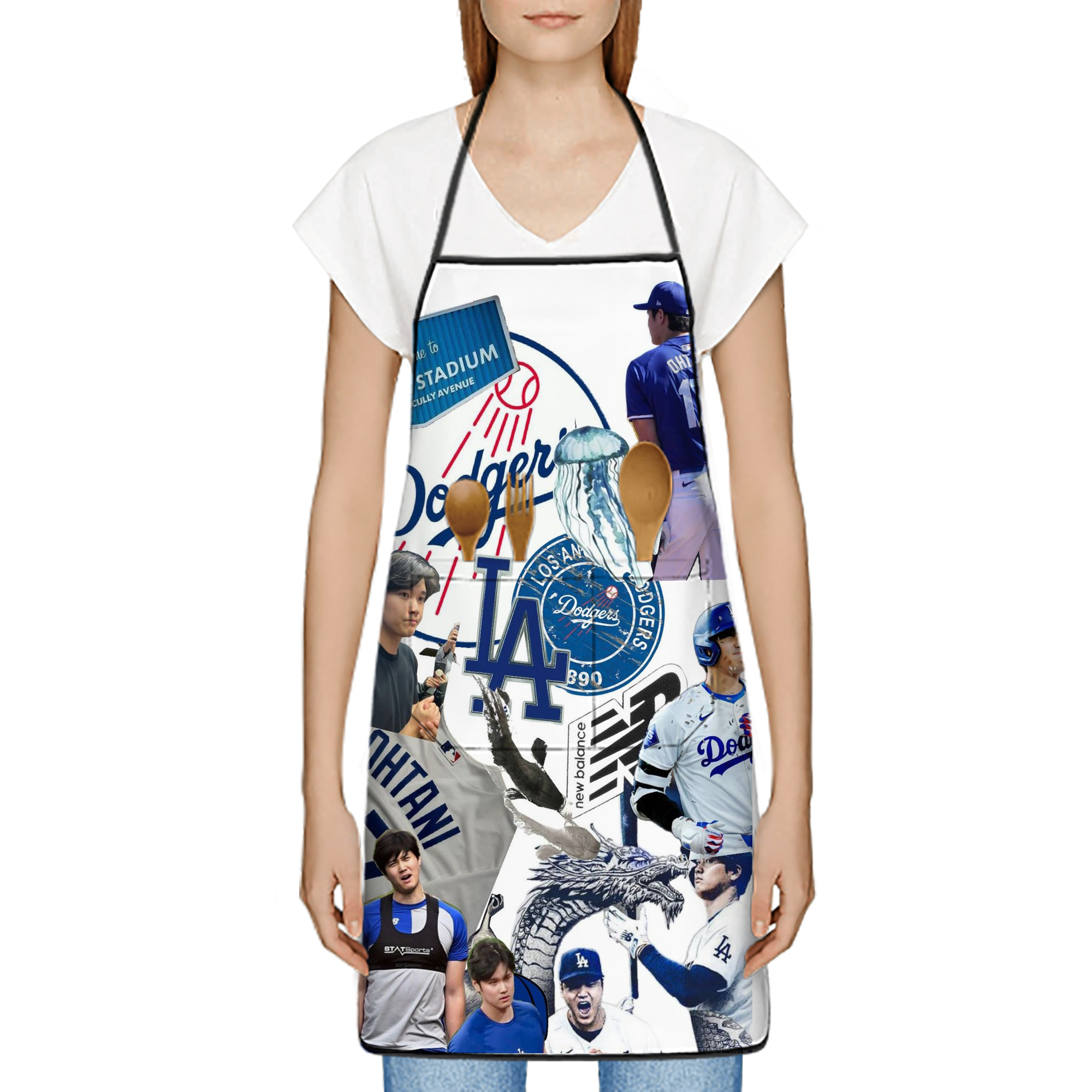  Stain-Resistant Polyester Apron With Pocket – Full Print, Waterproof, Anti-Wrinkle, Anti-Pilling – Ideal For Kitchen, BBQ, Restaurant, Salon & More