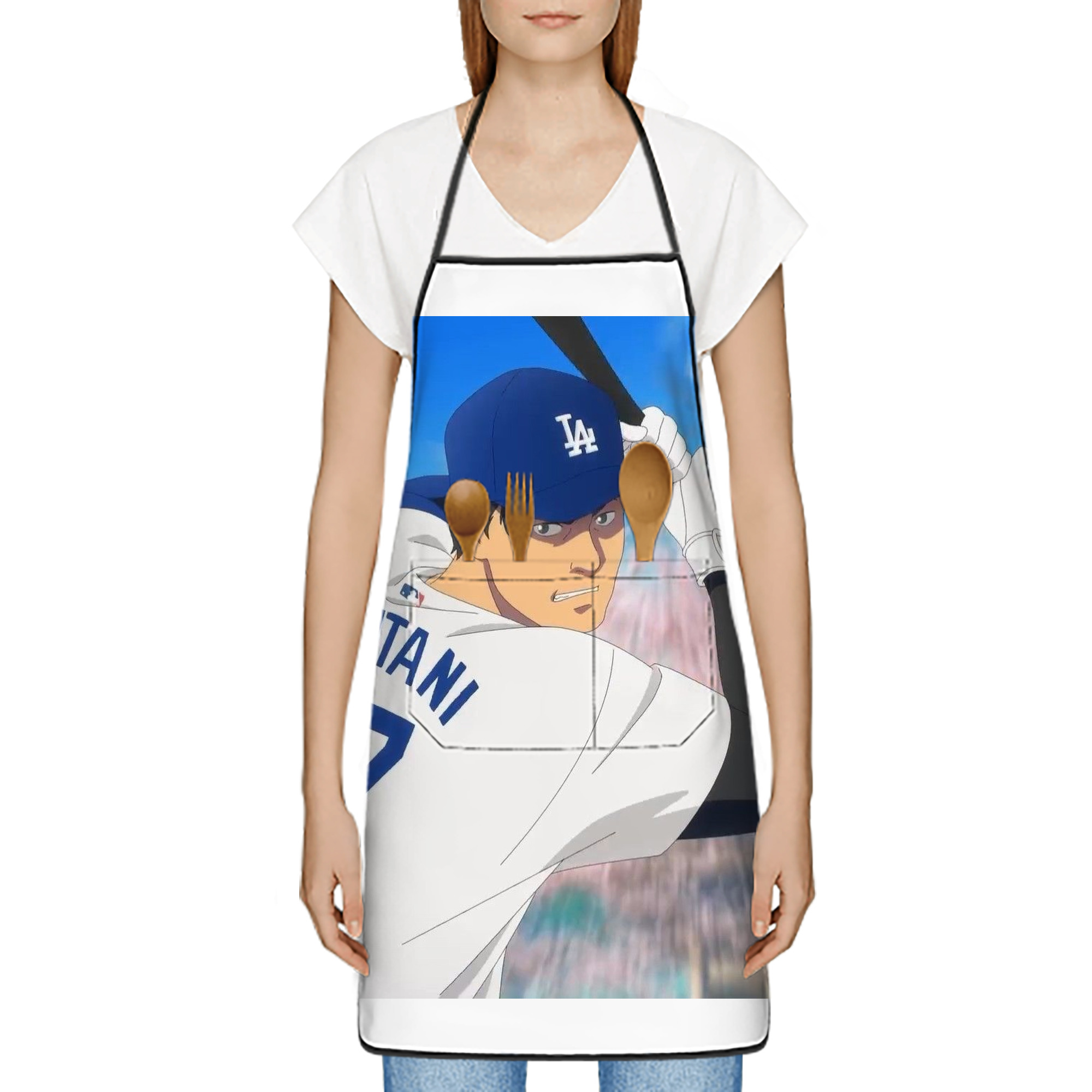  Stain-Resistant Polyester Apron With Pocket – Full Print, Waterproof, Anti-Wrinkle, Anti-Pilling – Ideal For Kitchen, BBQ, Restaurant, Salon & More