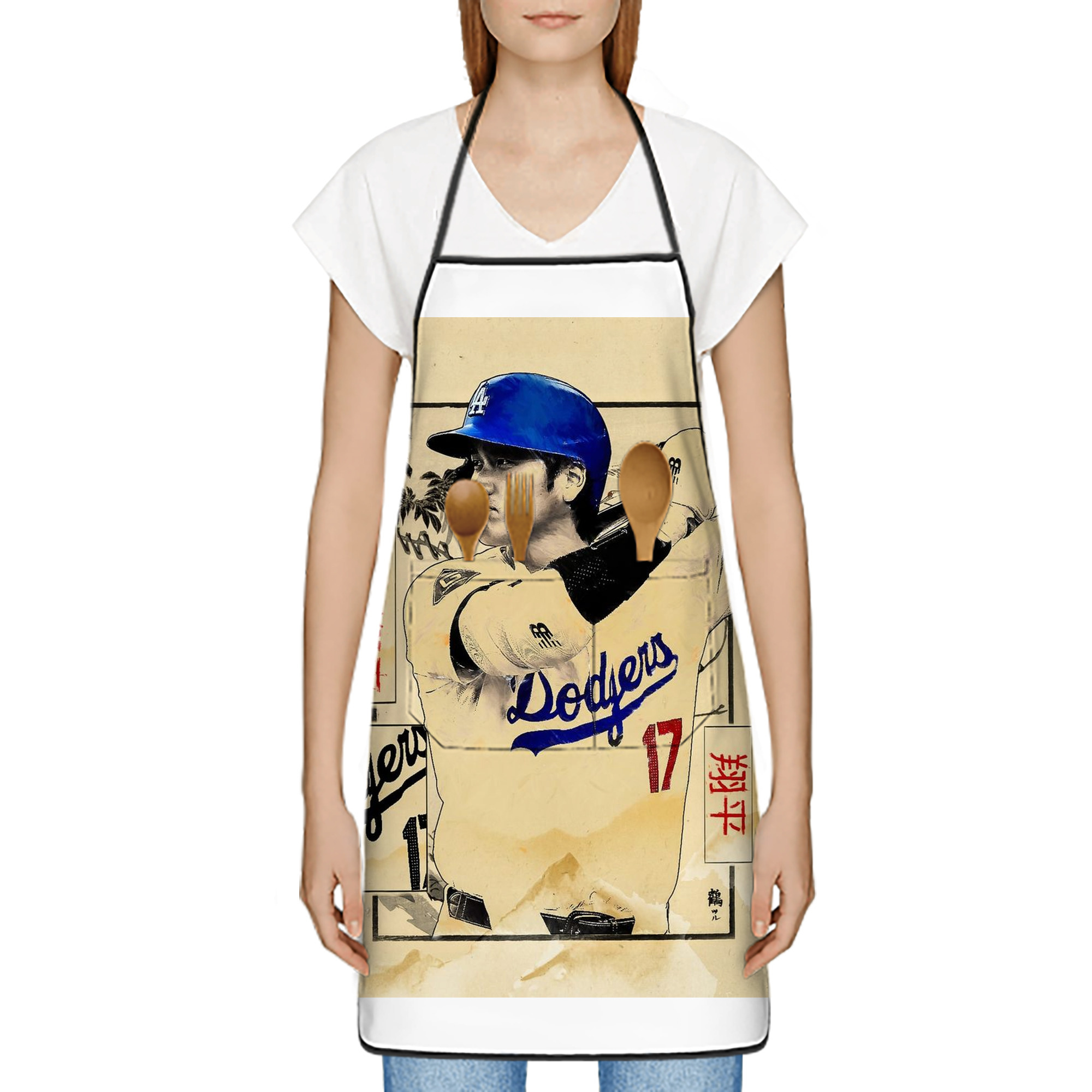  Stain-Resistant Polyester Apron With Pocket – Full Print, Waterproof, Anti-Wrinkle, Anti-Pilling – Ideal For Kitchen, BBQ, Restaurant, Salon & More