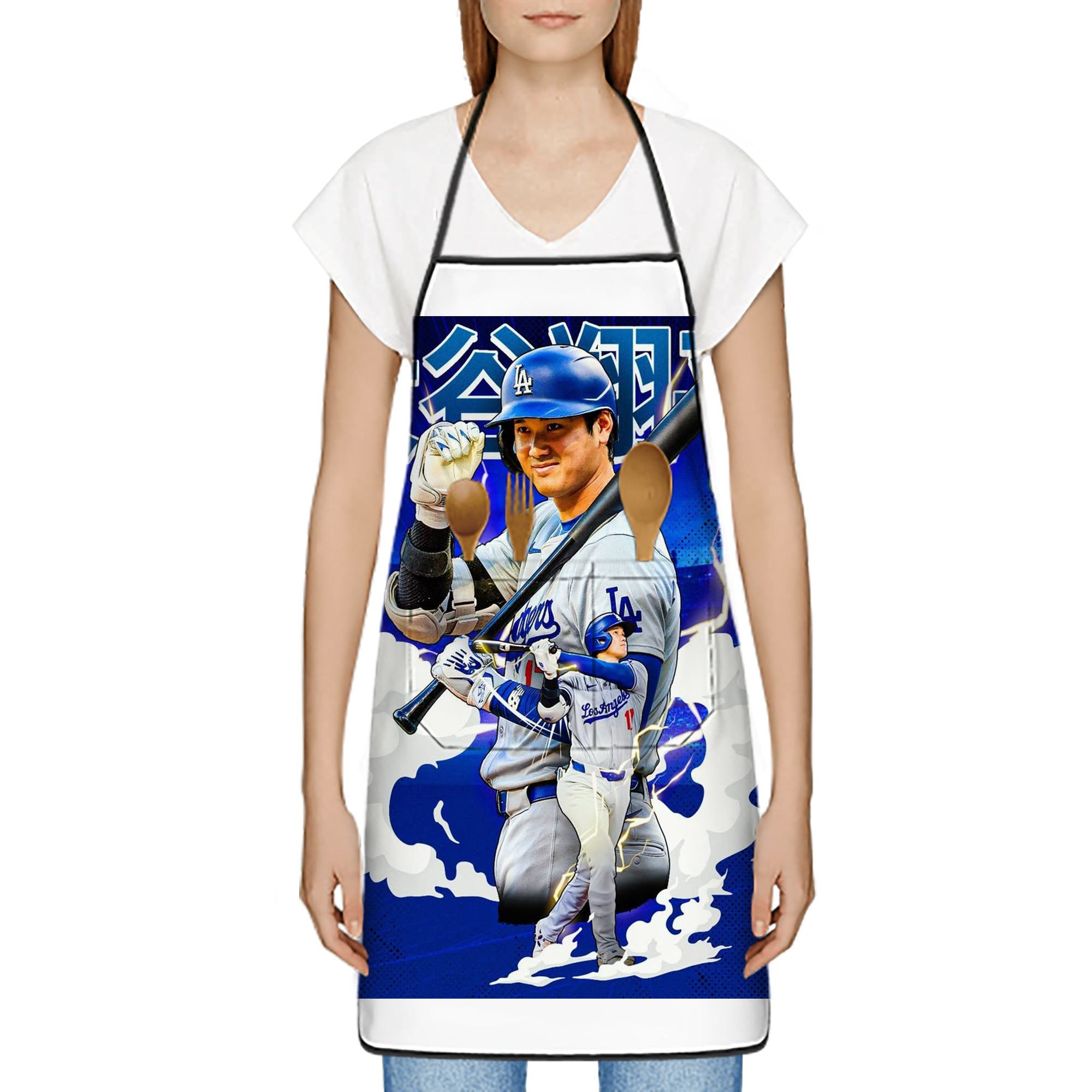  Stain-Resistant Polyester Apron With Pocket – Full Print, Waterproof, Anti-Wrinkle, Anti-Pilling – Ideal For Kitchen, BBQ, Restaurant, Salon & More