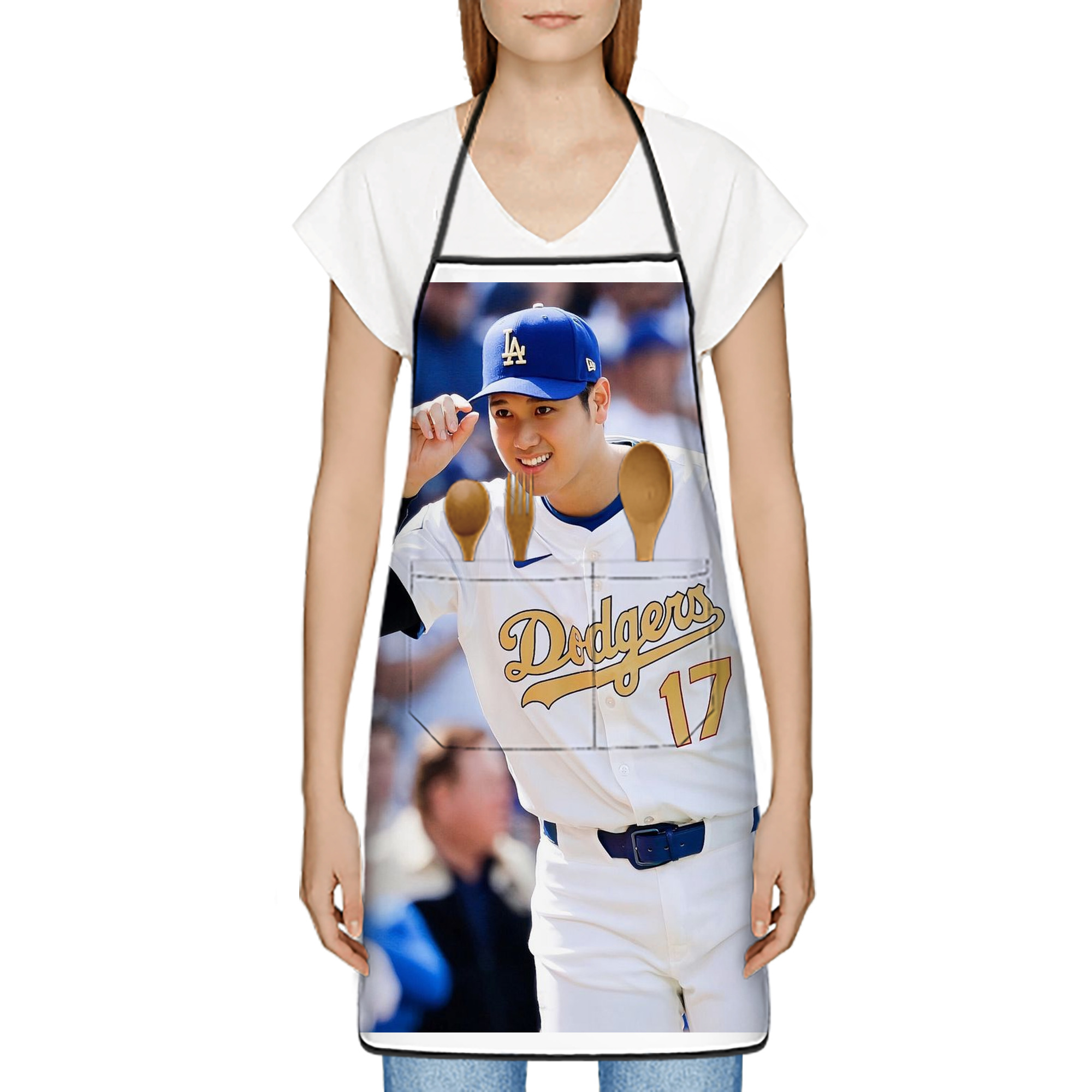  Stain-Resistant Polyester Apron With Pocket – Full Print, Waterproof, Anti-Wrinkle, Anti-Pilling – Ideal For Kitchen, BBQ, Restaurant, Salon & More