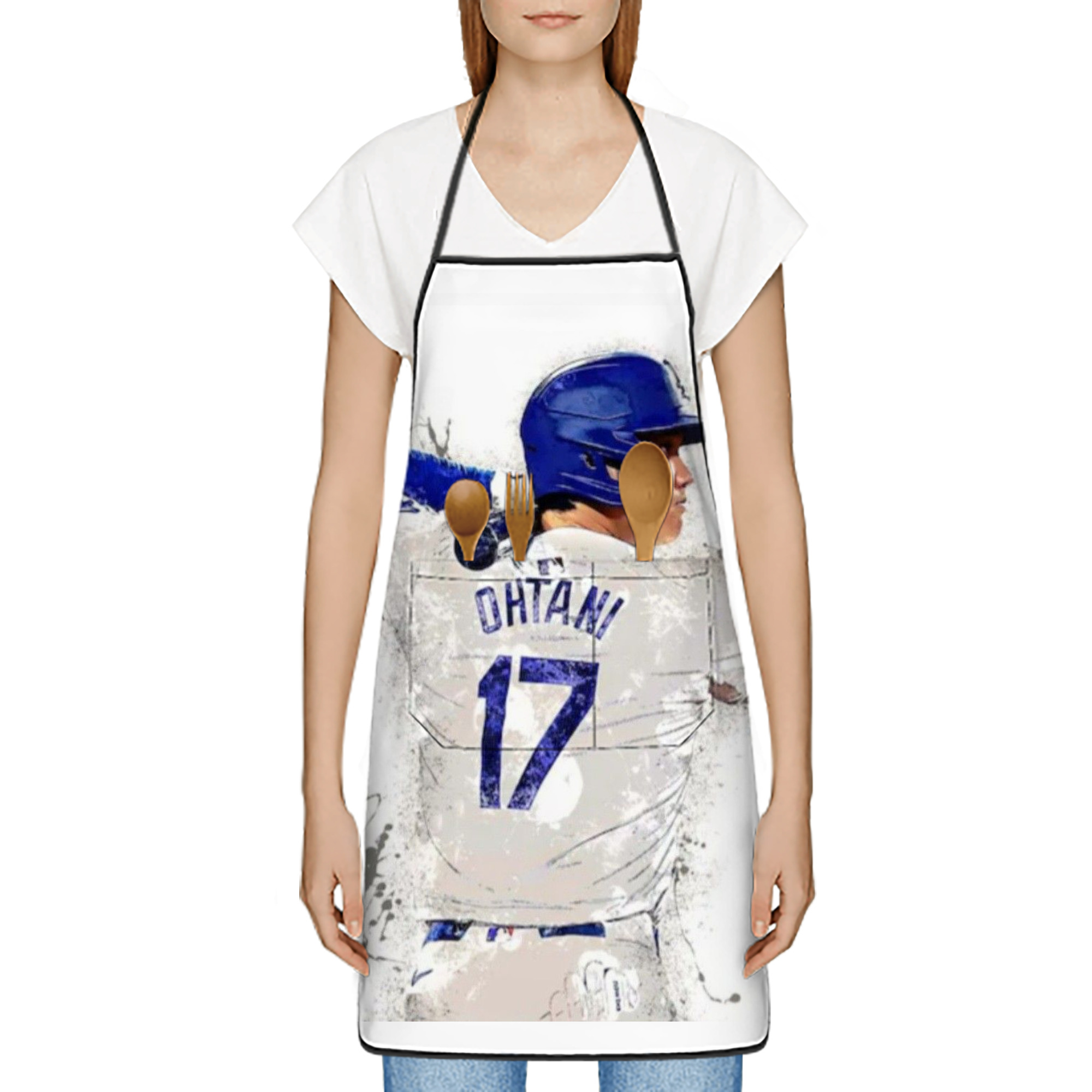  Stain-Resistant Polyester Apron With Pocket – Full Print, Waterproof, Anti-Wrinkle, Anti-Pilling – Ideal For Kitchen, BBQ, Restaurant, Salon & More