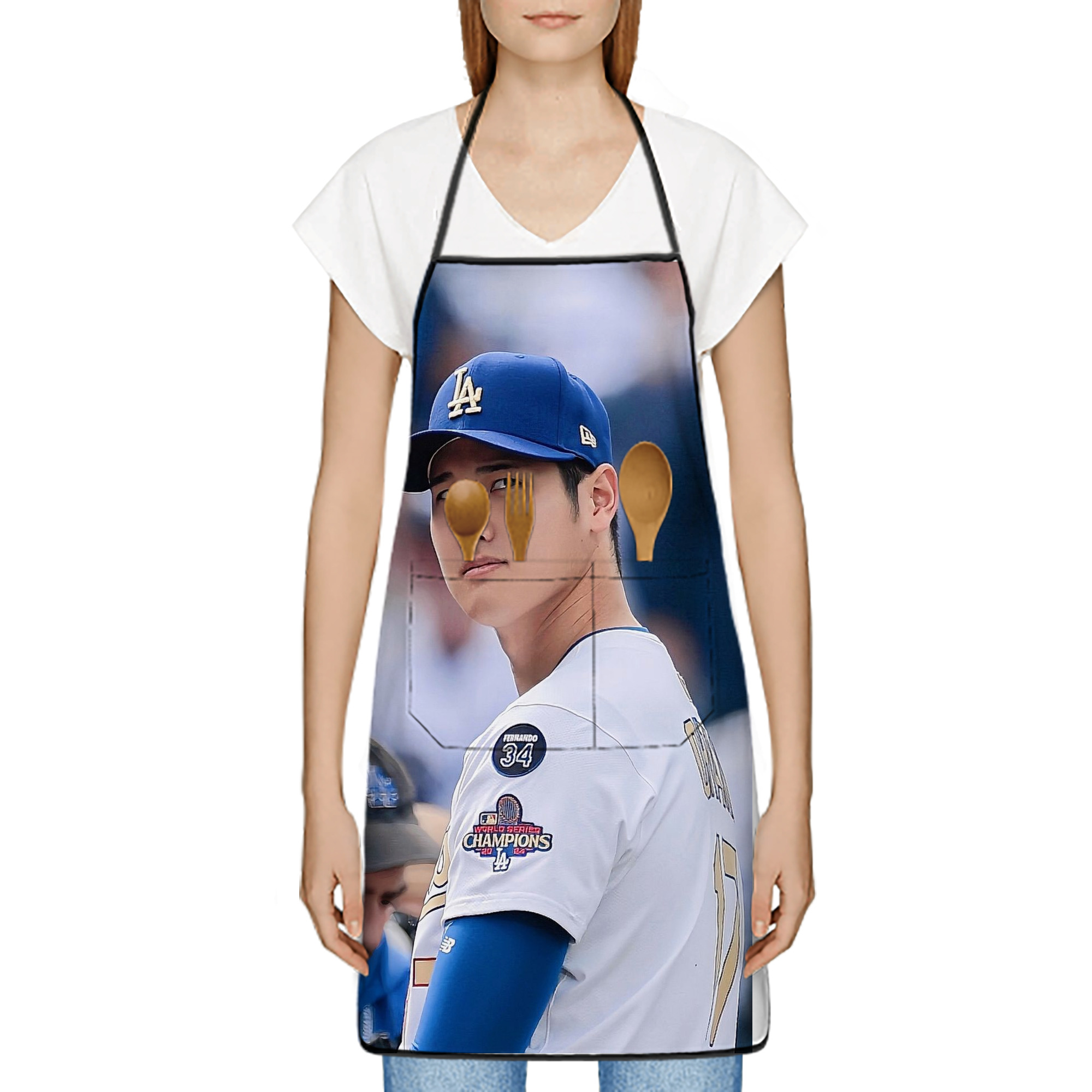  Stain-Resistant Polyester Apron With Pocket – Full Print, Waterproof, Anti-Wrinkle, Anti-Pilling – Ideal For Kitchen, BBQ, Restaurant, Salon & More