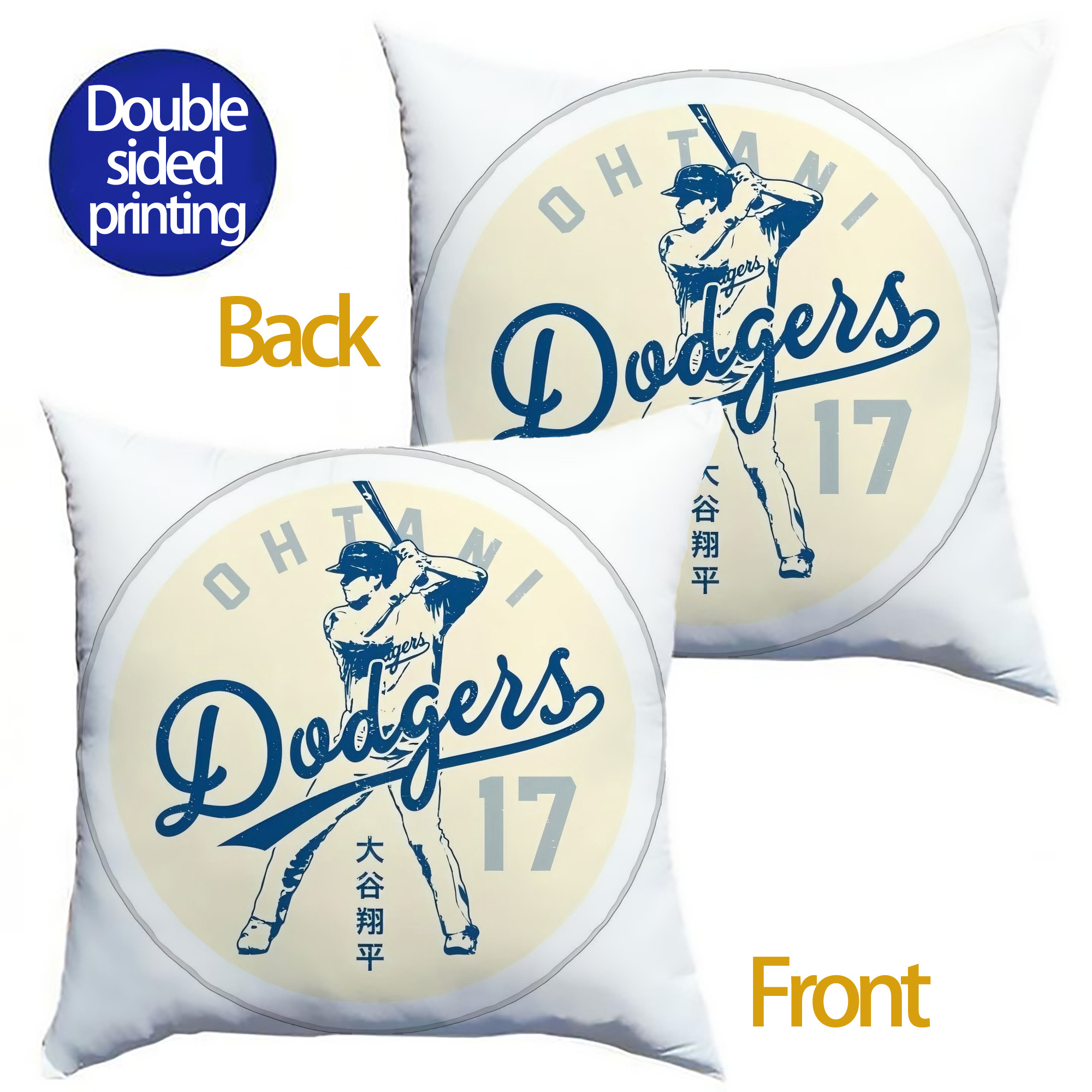  Soft Polyester Pillow Cover With Insert – Double-Sided Design, Invisible Zipper, Durable & Breathable – Easy Care Cushion Set
