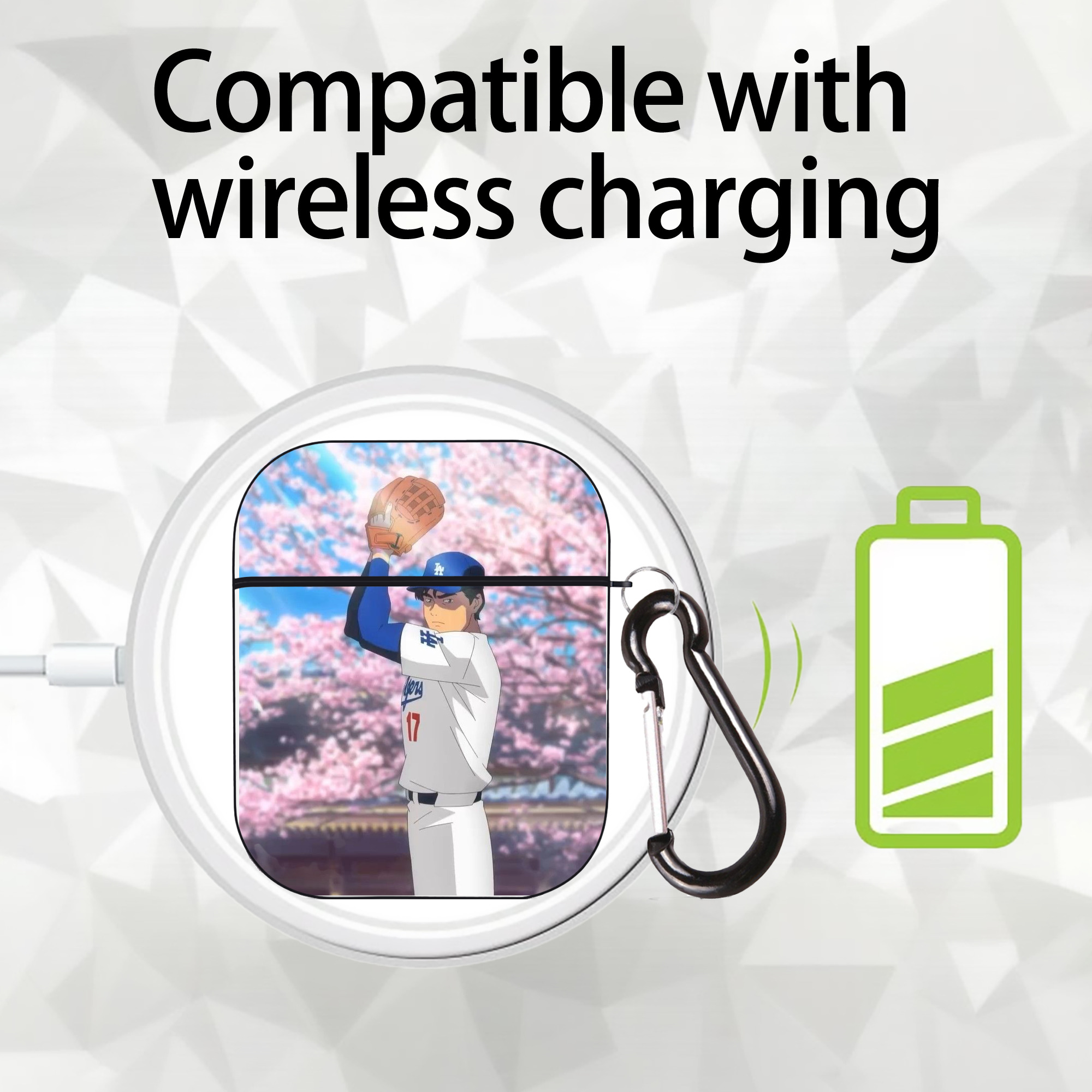  AirPods 2 Case Hard Shell Black, Flexible PC Material, Precise Cutouts, Full Protection, Anti-Fingerprint, Washable, Includes Keychain – Durable & Slim Design