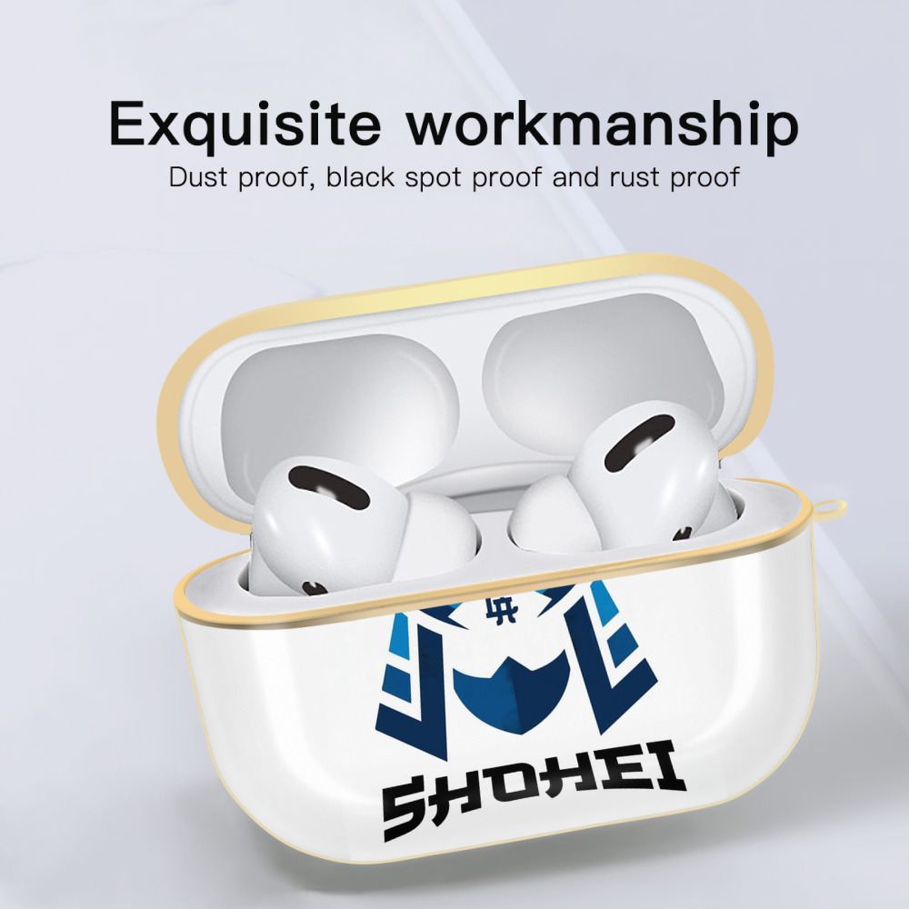  Luxury Gold AirPods Pro Case With Keychain, Flexible PC Material, Full Protection, Precise Cutouts, Anti-Fingerprint, Washable, Durable Design