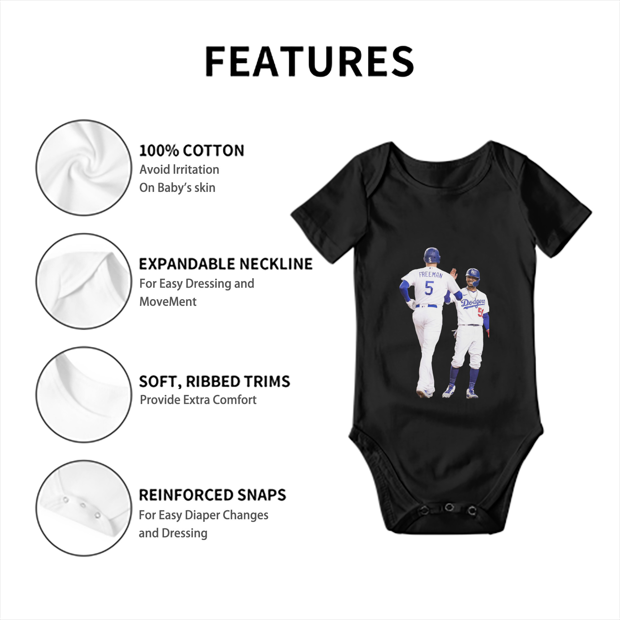  Baby Short Sleeve Romper – 100% Cotton Soft & Breathable Digital Print Onesie With Easy Snap Closure And Envelope Shoulder – Comfortable For Daily Wear & Travel