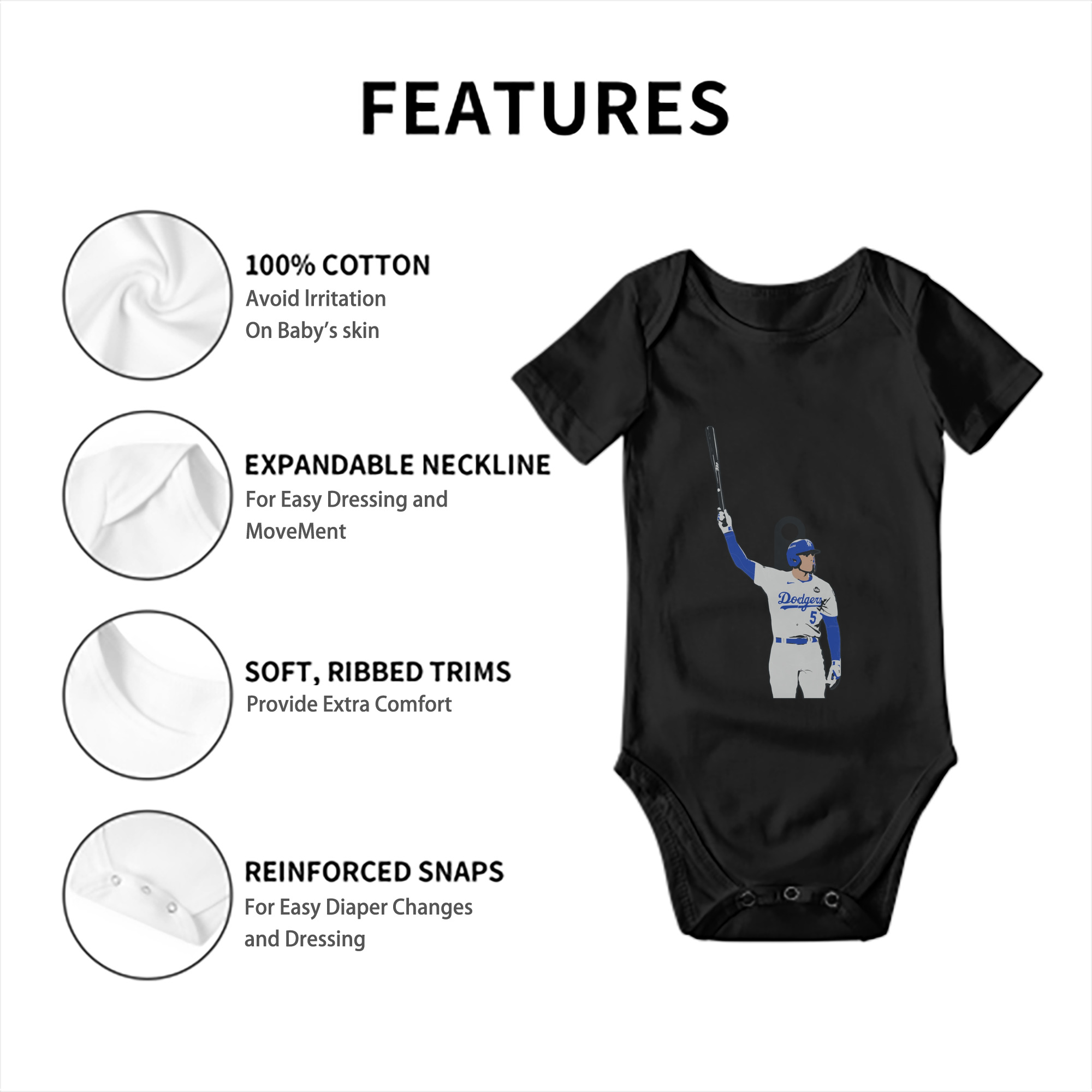  Baby Short Sleeve Romper – 100% Cotton Soft & Breathable Digital Print Onesie With Easy Snap Closure And Envelope Shoulder – Comfortable For Daily Wear & Travel