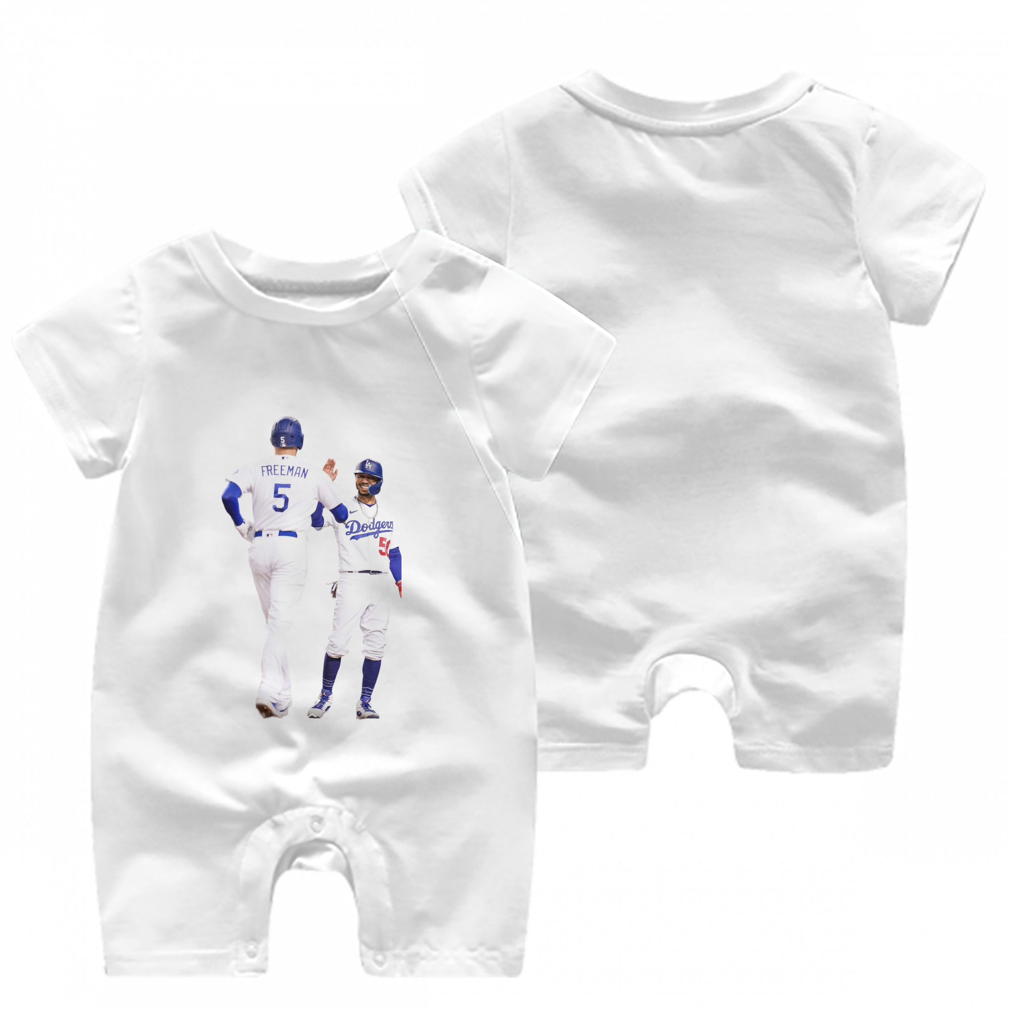  Baby Short Sleeve Onesie – 100% Cotton Soft & Breathable Digital Print Romper – Double-Sided Print, Snap Closure For Easy Diaper Changes – Comfortable For Boys & Girls