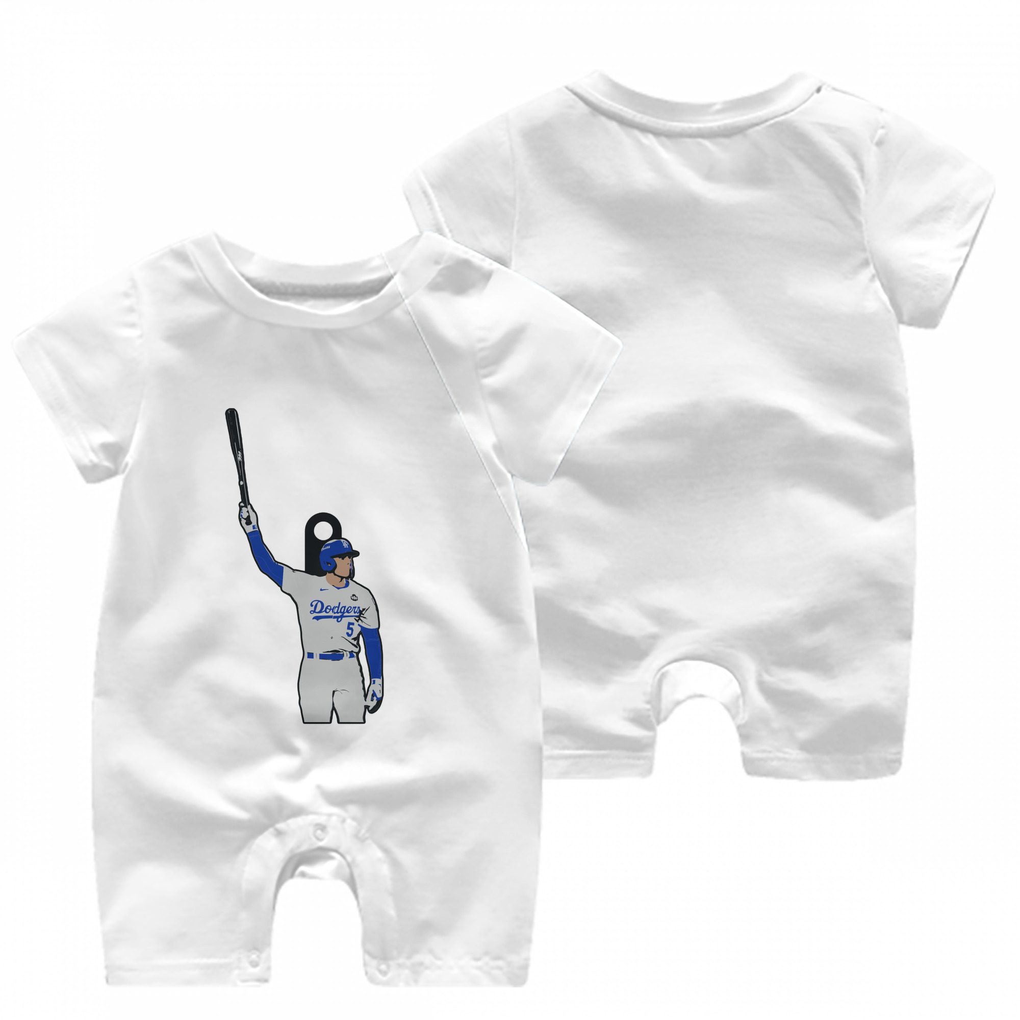  Baby Short Sleeve Onesie – 100% Cotton Soft & Breathable Digital Print Romper – Double-Sided Print, Snap Closure For Easy Diaper Changes – Comfortable For Boys & Girls