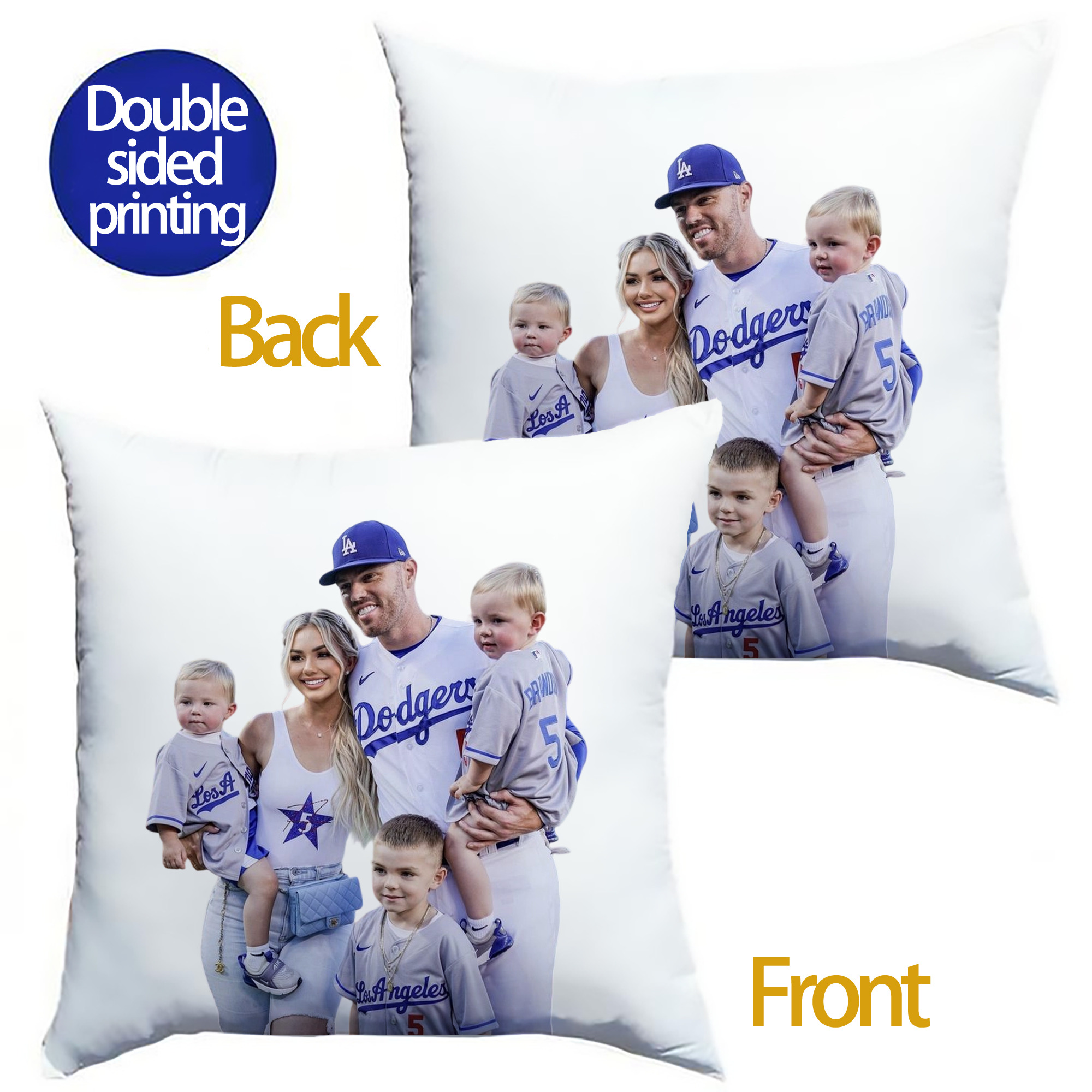  Soft Polyester Pillow Cover With Insert – Double-Sided Design, Invisible Zipper, Durable & Breathable – Easy Care Cushion Set