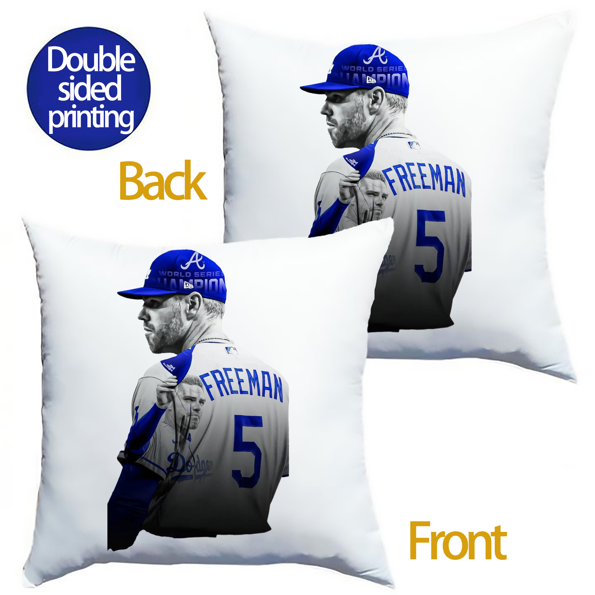  Soft Polyester Pillow Cover With Insert – Double-Sided Design, Invisible Zipper, Durable & Breathable – Easy Care Cushion Set