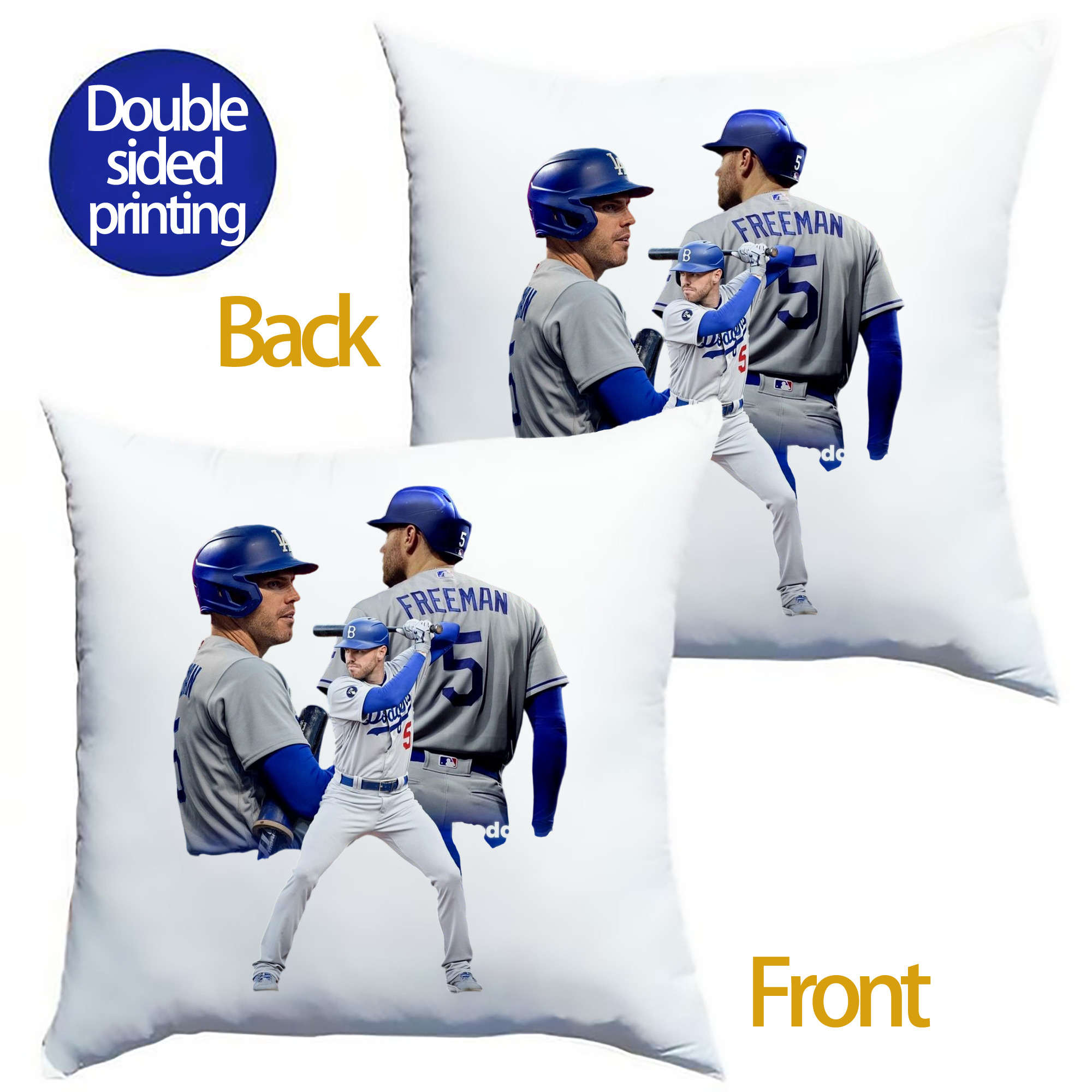  Soft Polyester Pillow Cover With Insert – Double-Sided Design, Invisible Zipper, Durable & Breathable – Easy Care Cushion Set