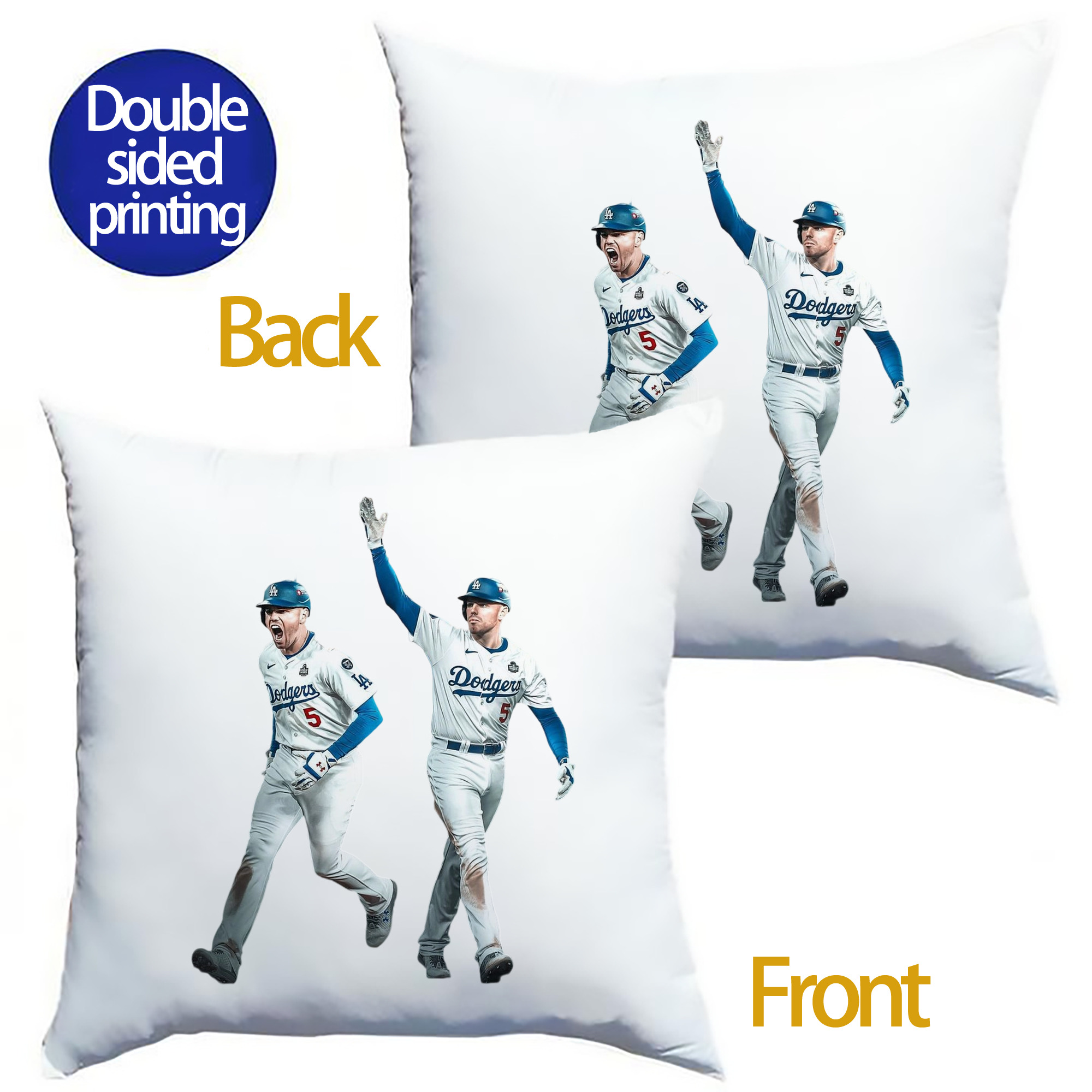  Soft Polyester Pillow Cover With Insert – Double-Sided Design, Invisible Zipper, Durable & Breathable – Easy Care Cushion Set