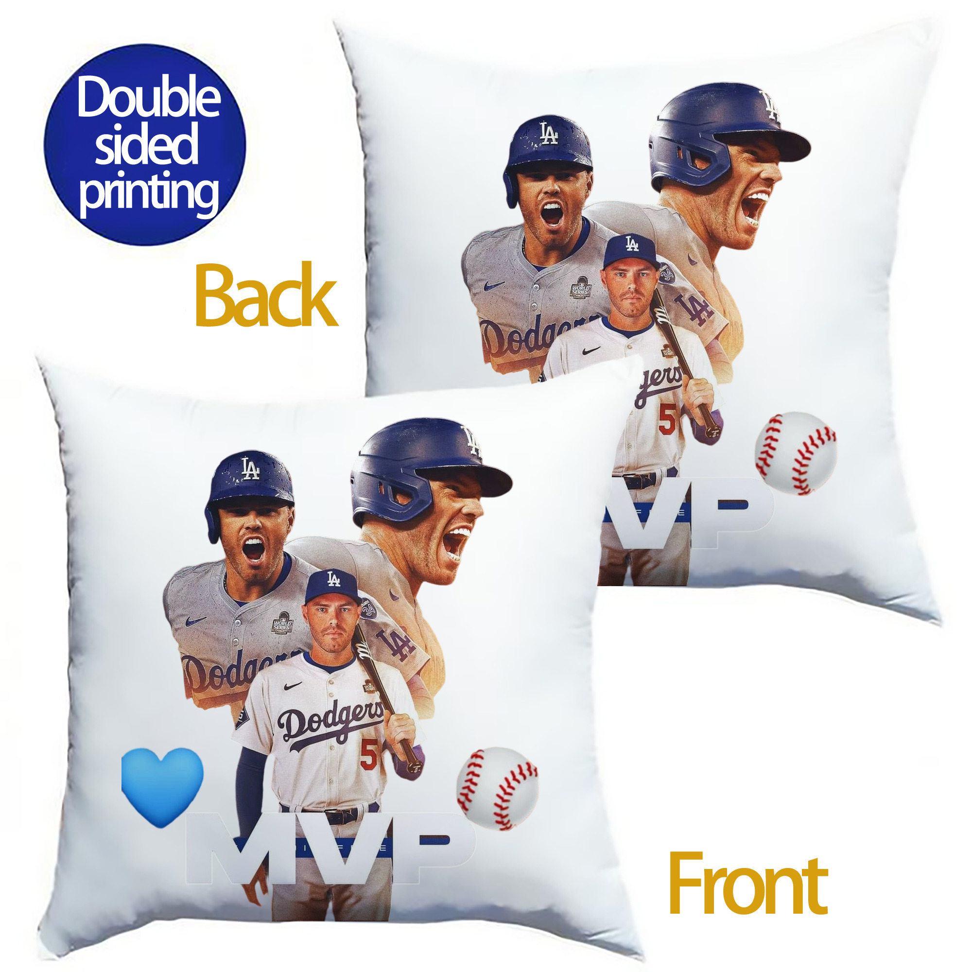  Soft Polyester Pillow Cover With Insert – Double-Sided Design, Invisible Zipper, Durable & Breathable – Easy Care Cushion Set