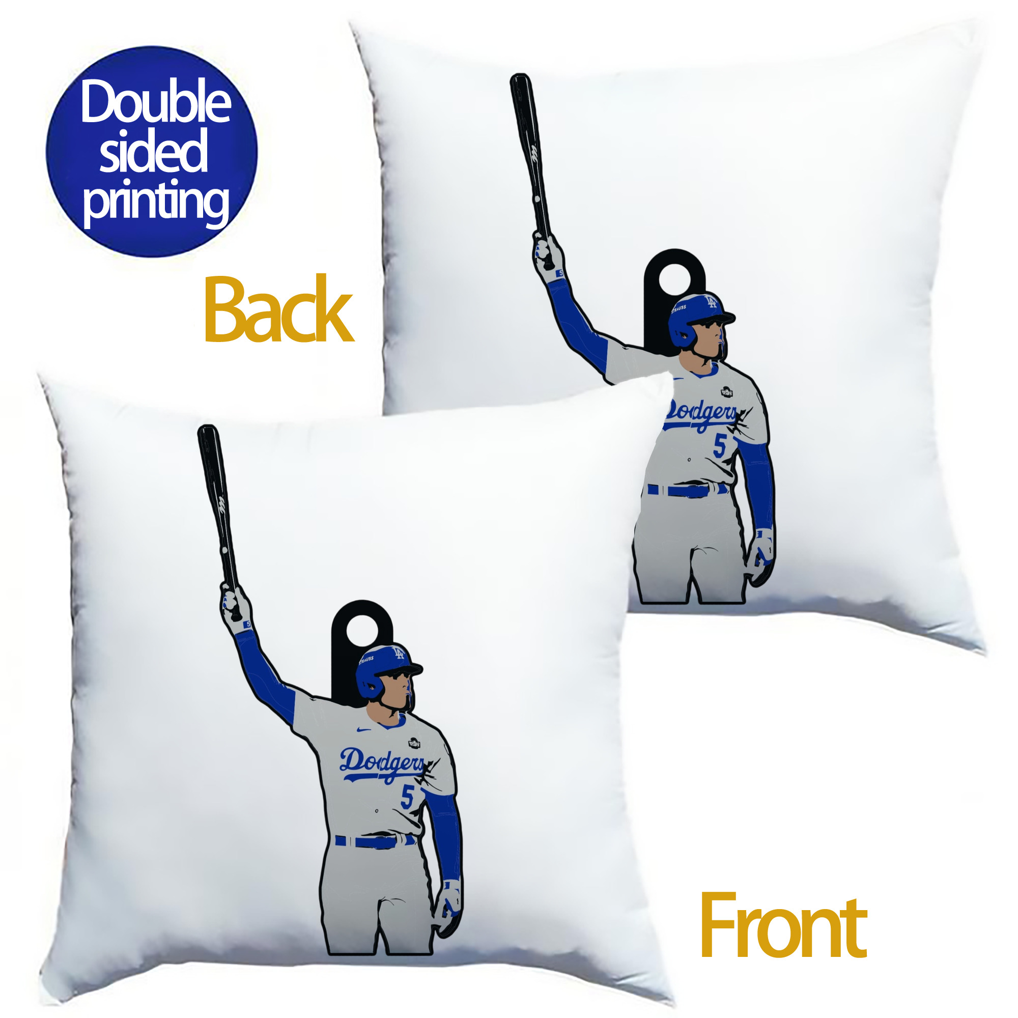  Soft Polyester Pillow Cover With Insert – Double-Sided Design, Invisible Zipper, Durable & Breathable – Easy Care Cushion Set