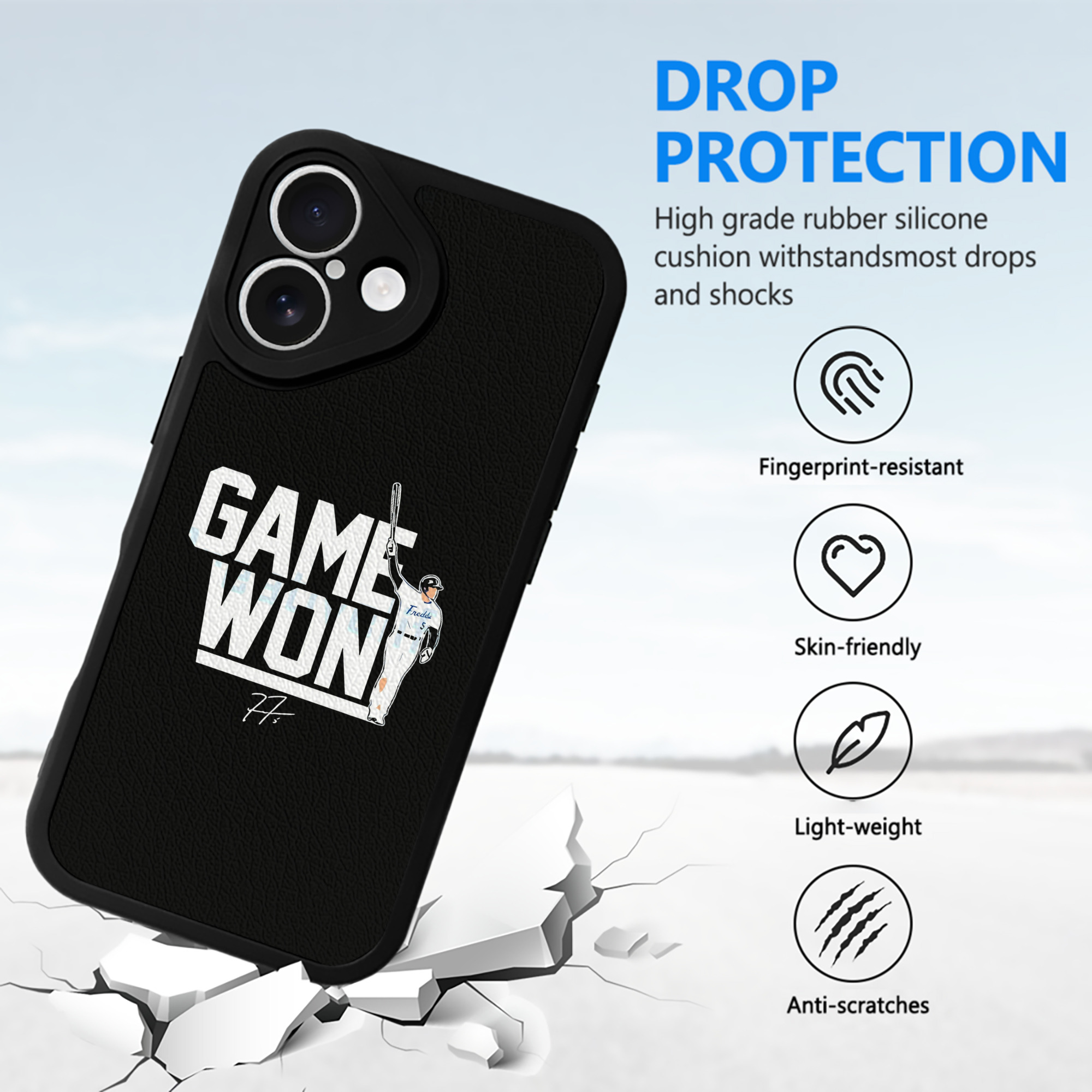  IPhone 16 Silicone Leather Case – UV Print, Lambskin Texture – Perfect Fit, Wireless Charging Compatible, Scratch Resistant, Precise Cutouts – Stylish Protection For IPhone 16