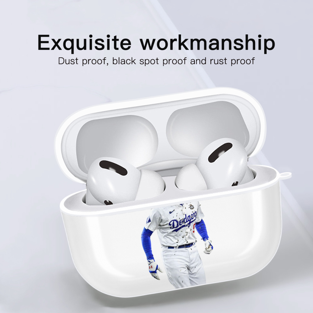  AirPods Pro Hard Case White With Keychain, Durable Flexible PC, Precise Cutouts, Anti-Fingerprint, Yellowing & Scratch Resistant, Full Protection, Washable