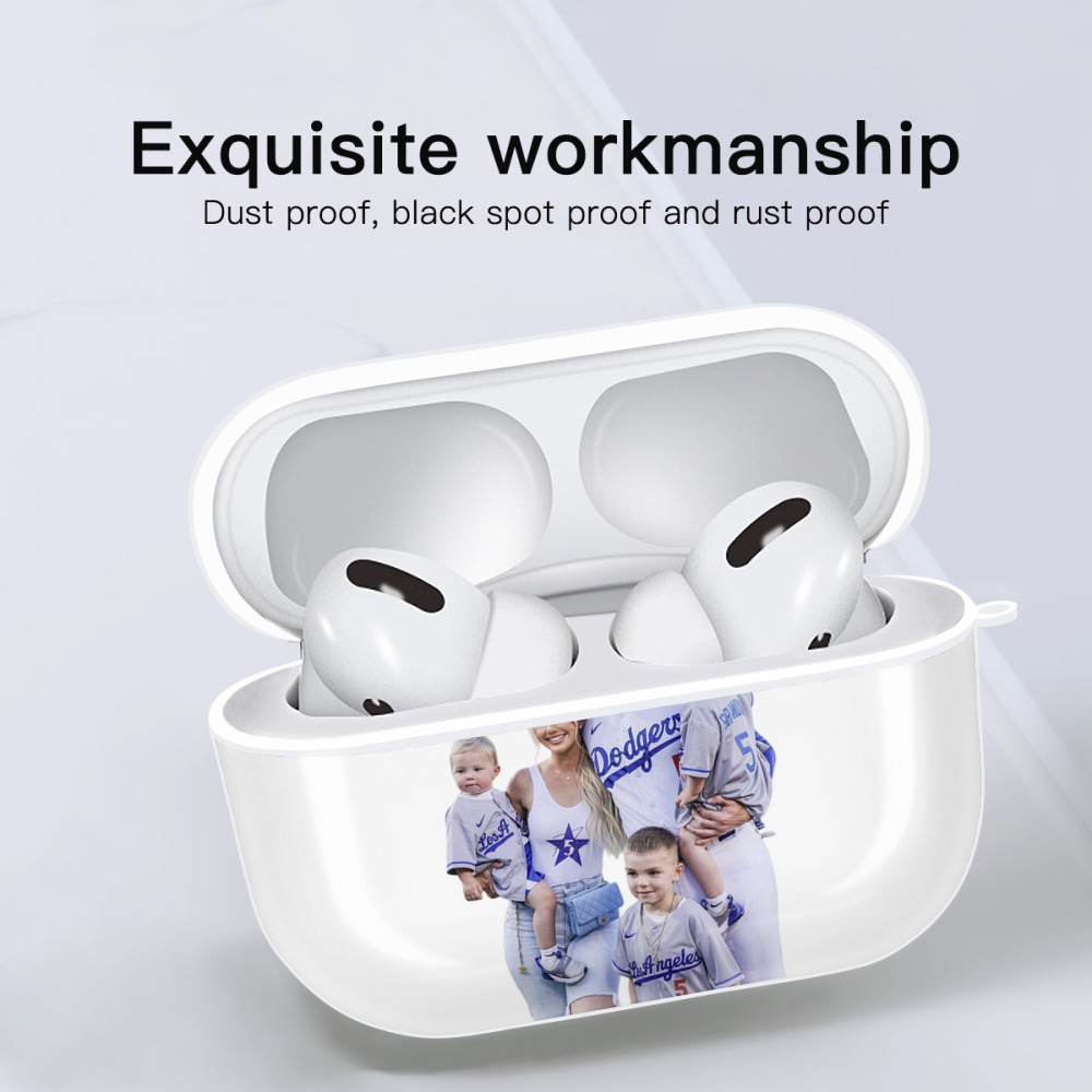  AirPods Pro Hard Case White With Keychain, Durable Flexible PC, Precise Cutouts, Anti-Fingerprint, Yellowing & Scratch Resistant, Full Protection, Washable