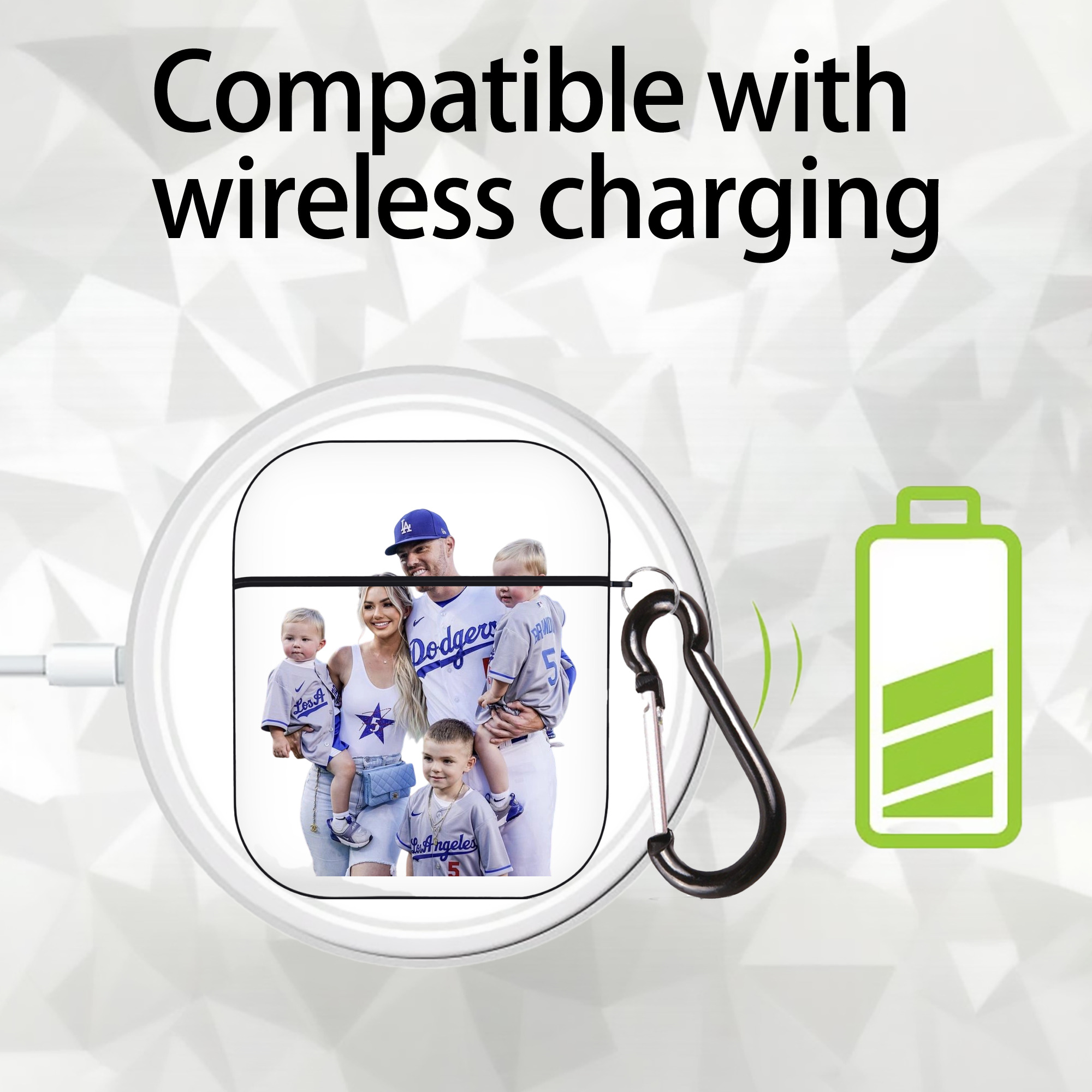  AirPods 2 Case Hard Shell Black, Flexible PC Material, Precise Cutouts, Full Protection, Anti-Fingerprint, Washable, Includes Keychain – Durable & Slim Design