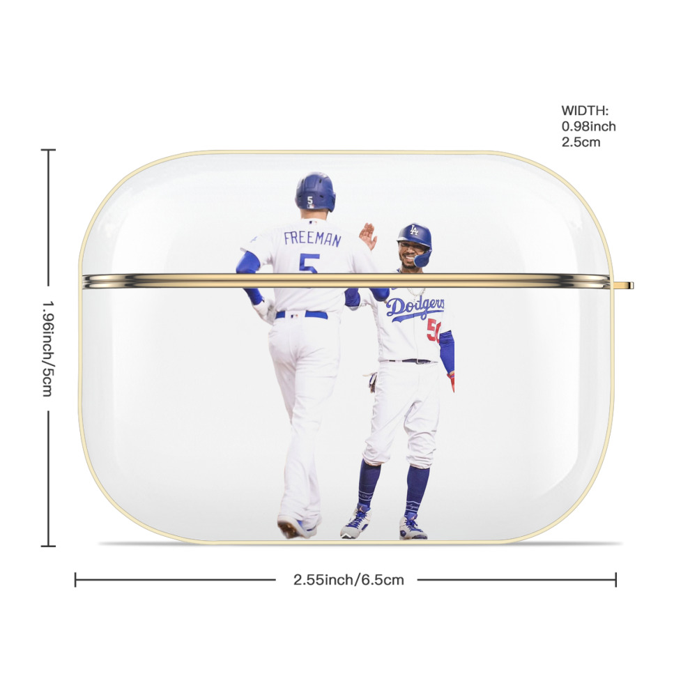  Luxury Gold AirPods Pro Case With Keychain, Flexible PC Material, Full Protection, Precise Cutouts, Anti-Fingerprint, Washable, Durable Design