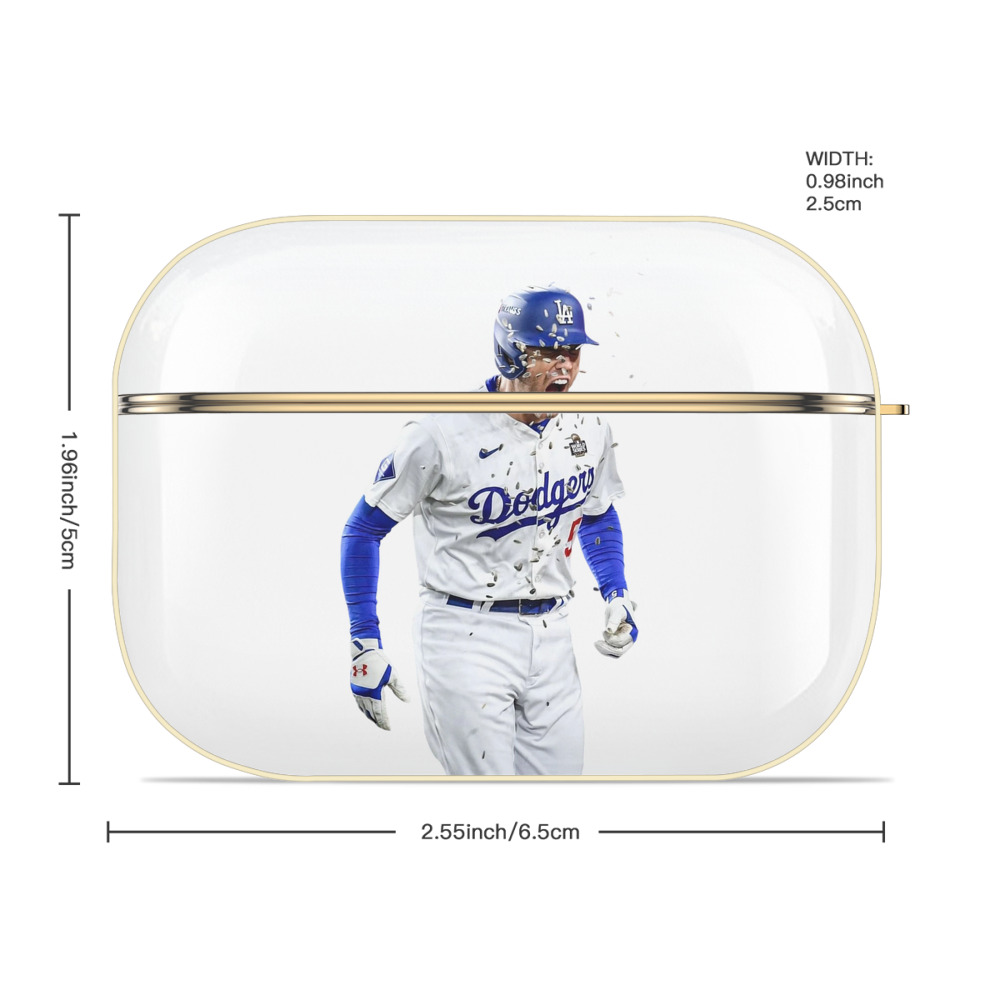  Luxury Gold AirPods Pro Case With Keychain, Flexible PC Material, Full Protection, Precise Cutouts, Anti-Fingerprint, Washable, Durable Design