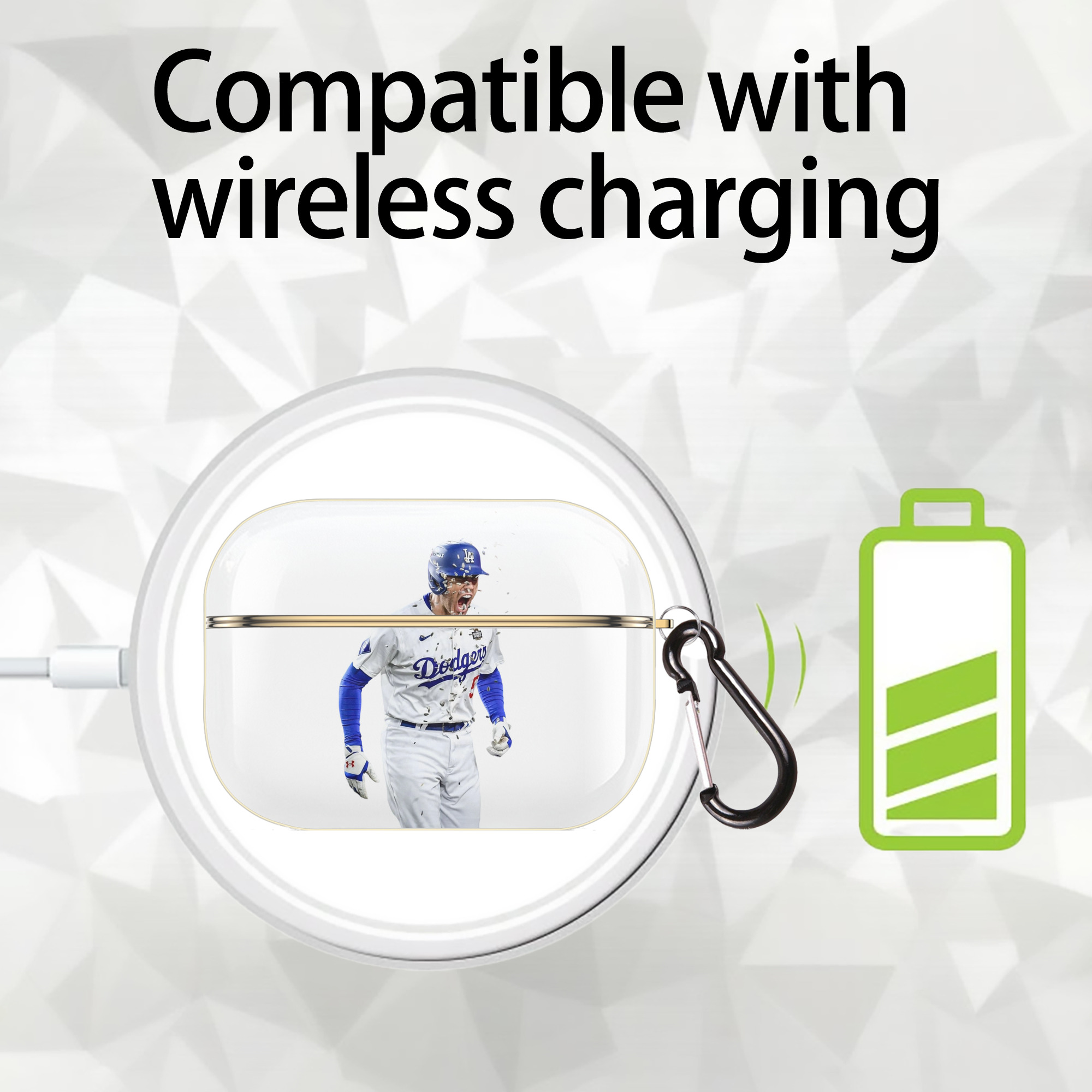  Luxury Gold AirPods Pro Case With Keychain, Flexible PC Material, Full Protection, Precise Cutouts, Anti-Fingerprint, Washable, Durable Design