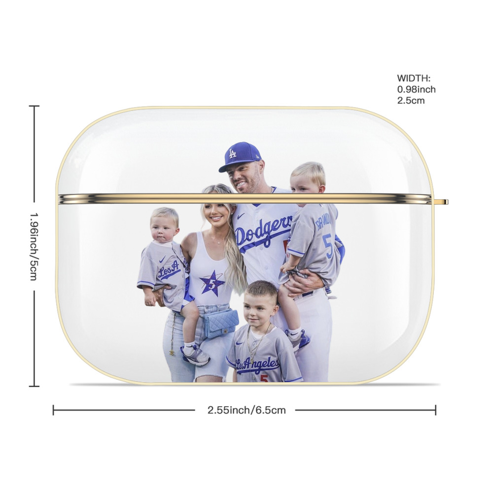  Luxury Gold AirPods Pro Case With Keychain, Flexible PC Material, Full Protection, Precise Cutouts, Anti-Fingerprint, Washable, Durable Design