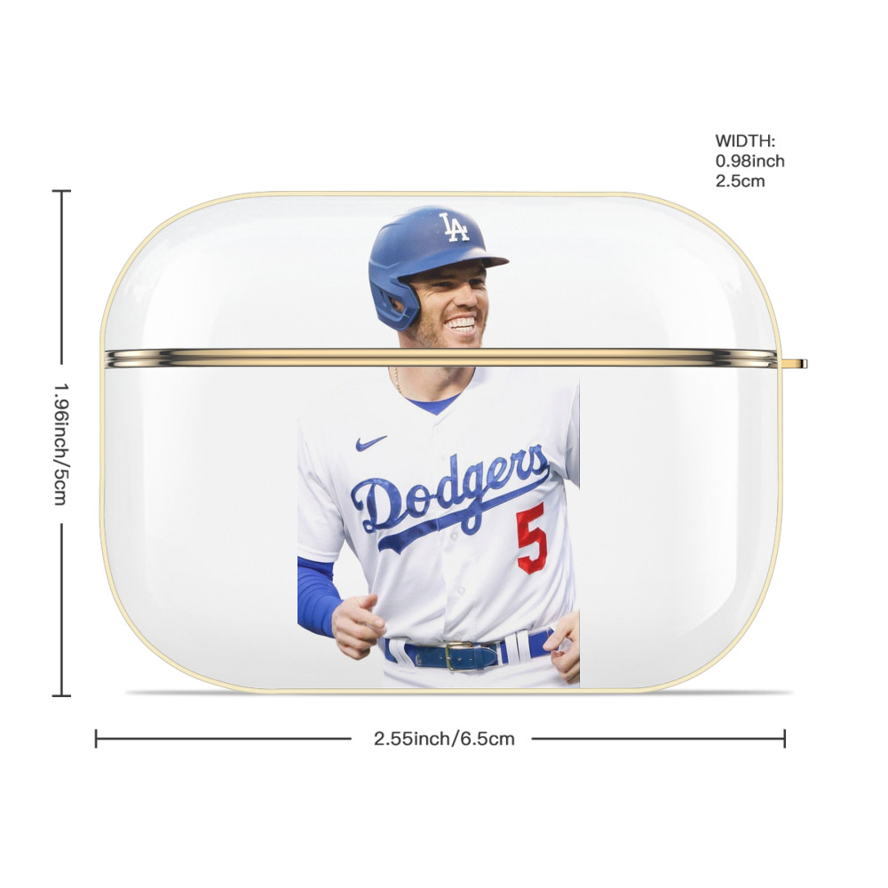  Luxury Gold AirPods Pro Case With Keychain, Flexible PC Material, Full Protection, Precise Cutouts, Anti-Fingerprint, Washable, Durable Design