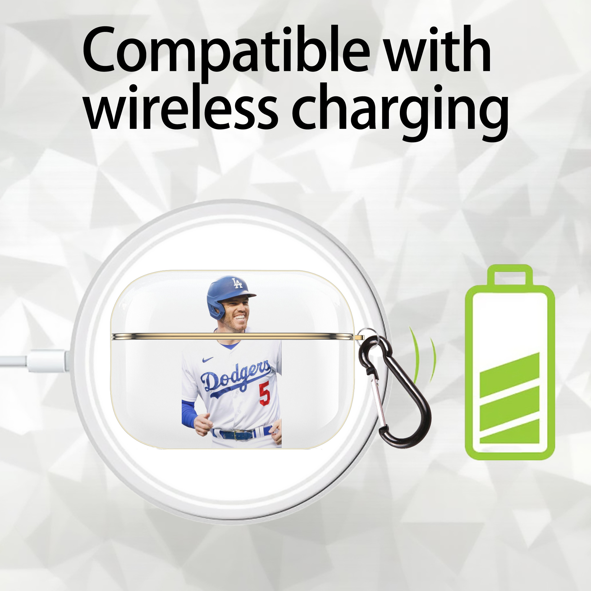  Luxury Gold AirPods Pro Case With Keychain, Flexible PC Material, Full Protection, Precise Cutouts, Anti-Fingerprint, Washable, Durable Design