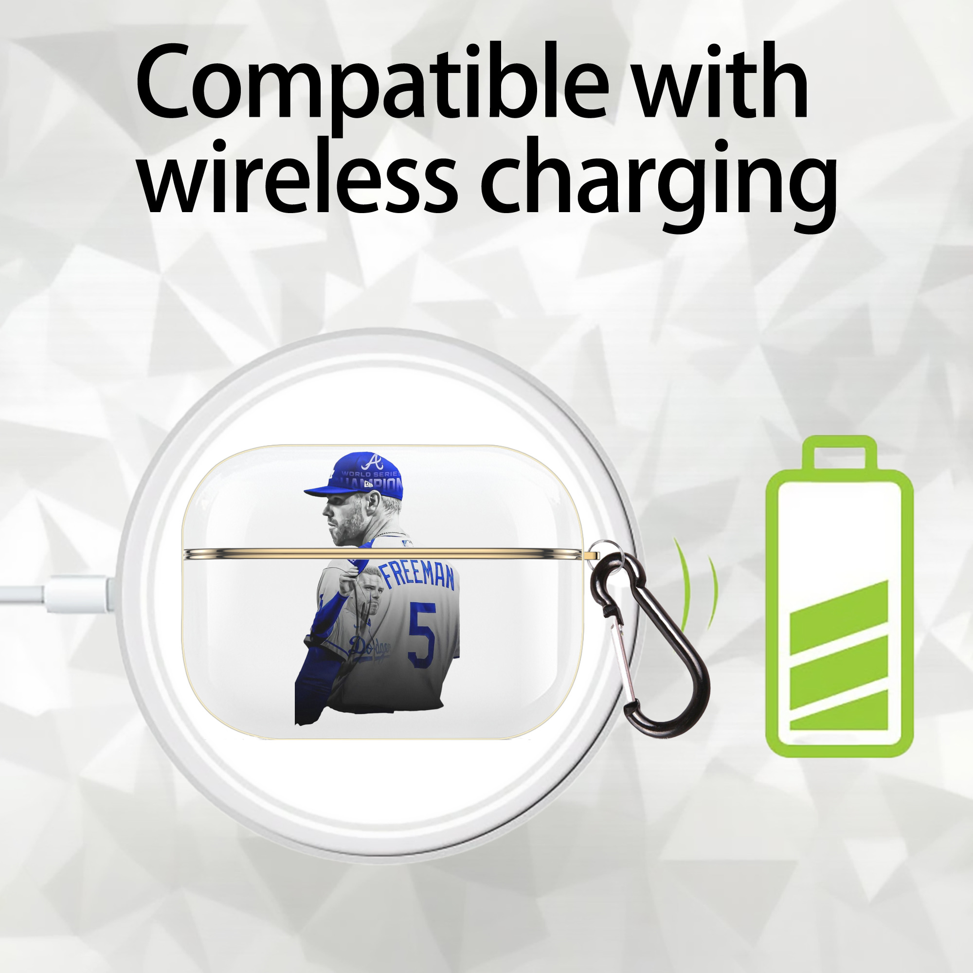  Luxury Gold AirPods Pro Case With Keychain, Flexible PC Material, Full Protection, Precise Cutouts, Anti-Fingerprint, Washable, Durable Design