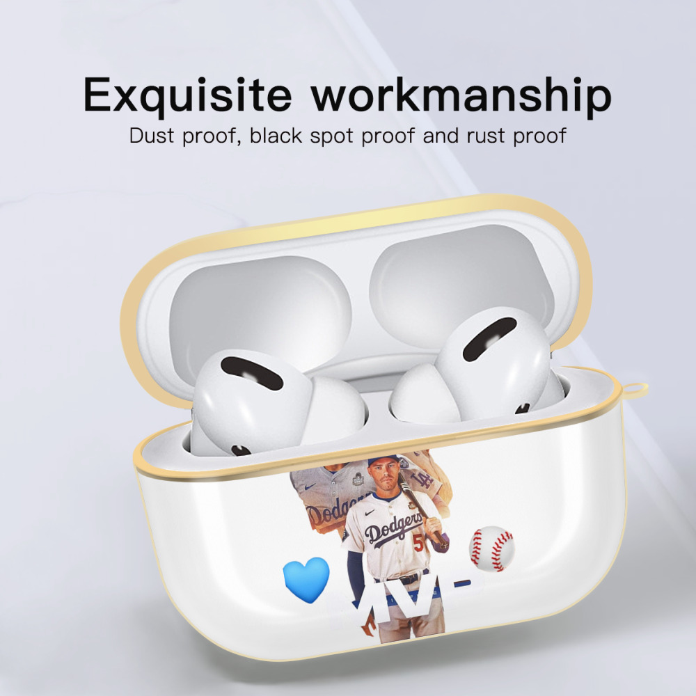  Luxury Gold AirPods Pro Case With Keychain, Flexible PC Material, Full Protection, Precise Cutouts, Anti-Fingerprint, Washable, Durable Design